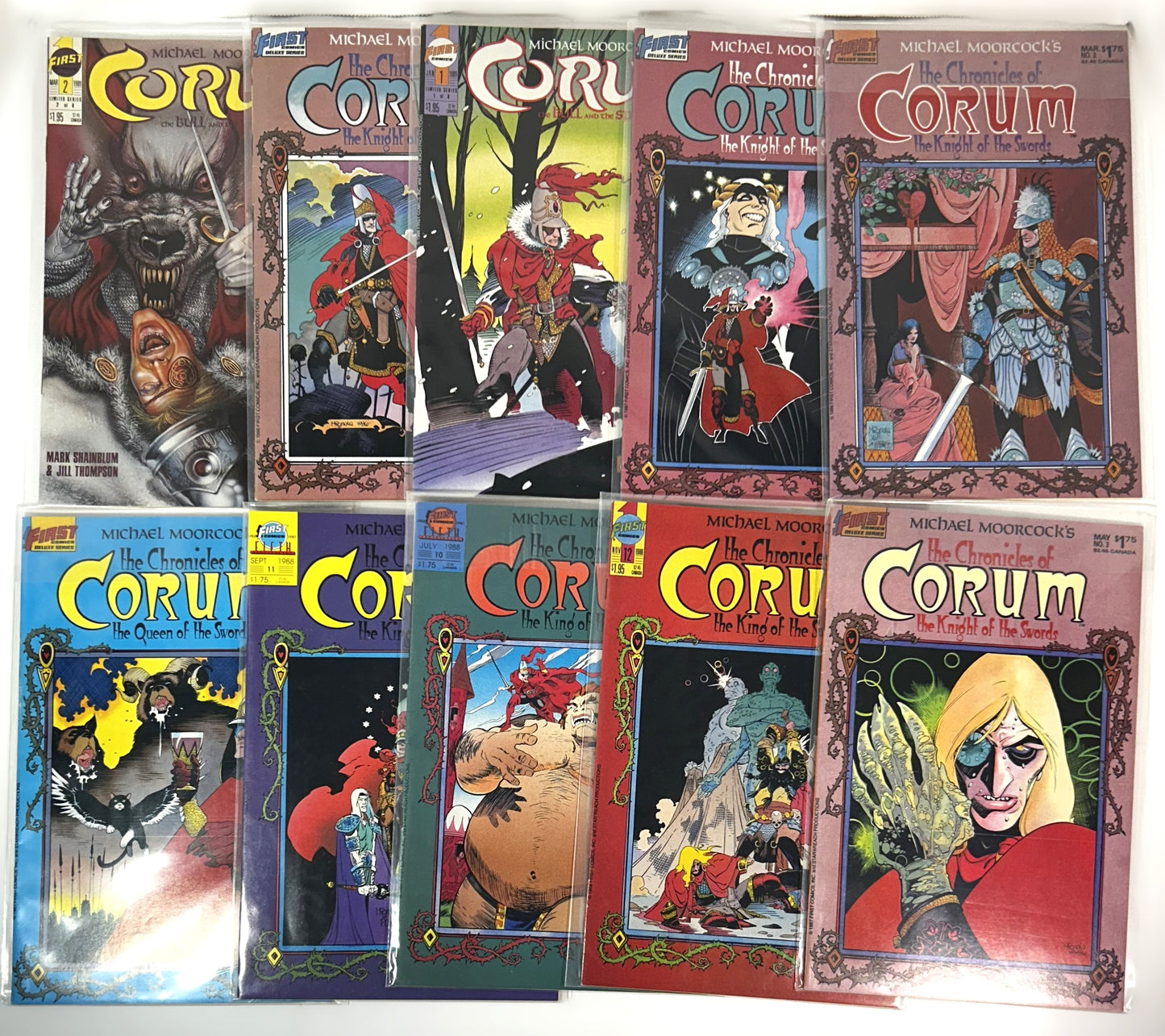 Set of 10 Michael Moorcock's Corum circa 1980s Softcover Comics