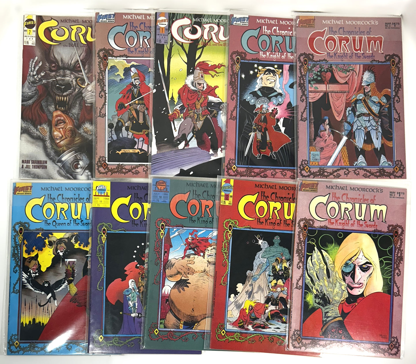 Set of 10 Michael Moorcock's Corum circa 1980s Softcover Comics