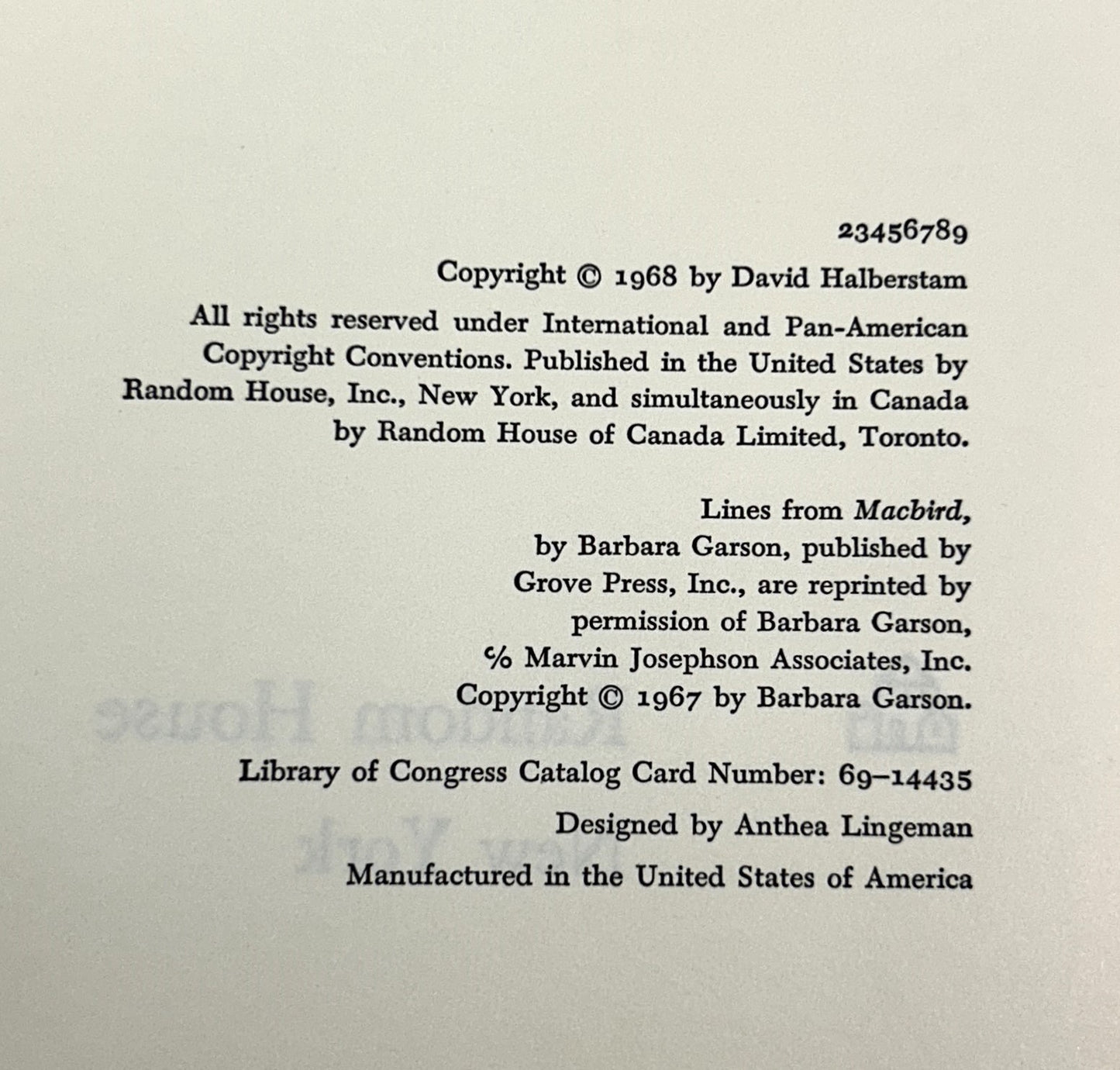 The Unfinished Odyssey of Robert Kennedy by David Halberstam 1968 2nd Print