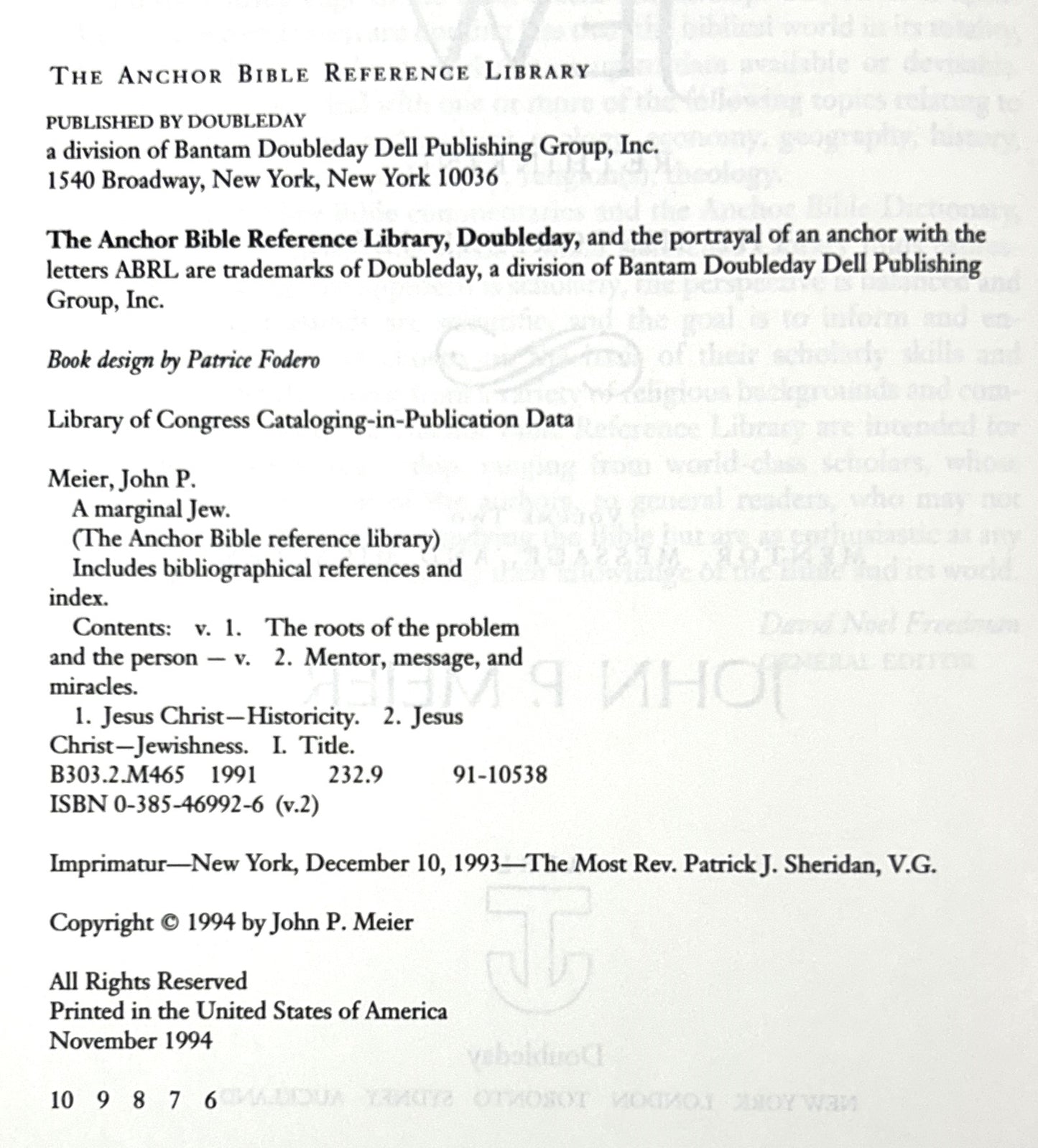 Set of 2 A Marginal Jew: Rethinking the Historical Jesus by John P. Meier 1991-1994