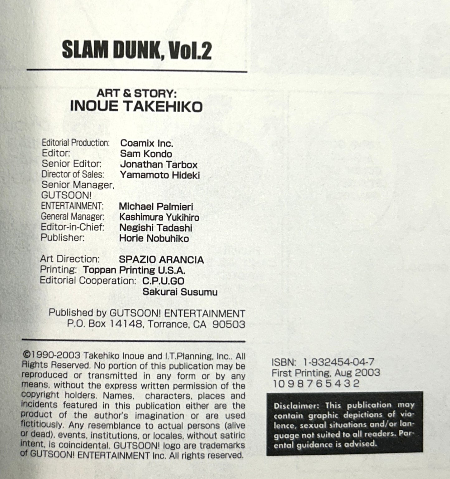 Set of 2 Slam Dunk by Inoue Takehito 2003 OOP 1st Printings