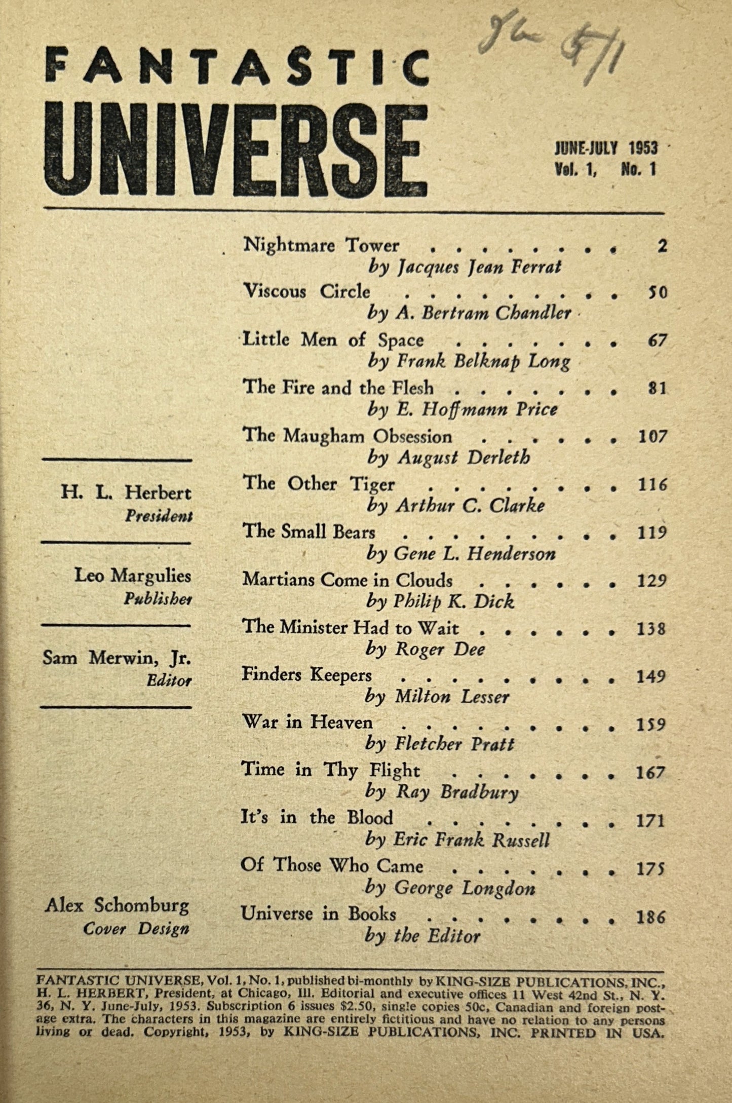 Fantastic Universe Science Fiction June-July 1953