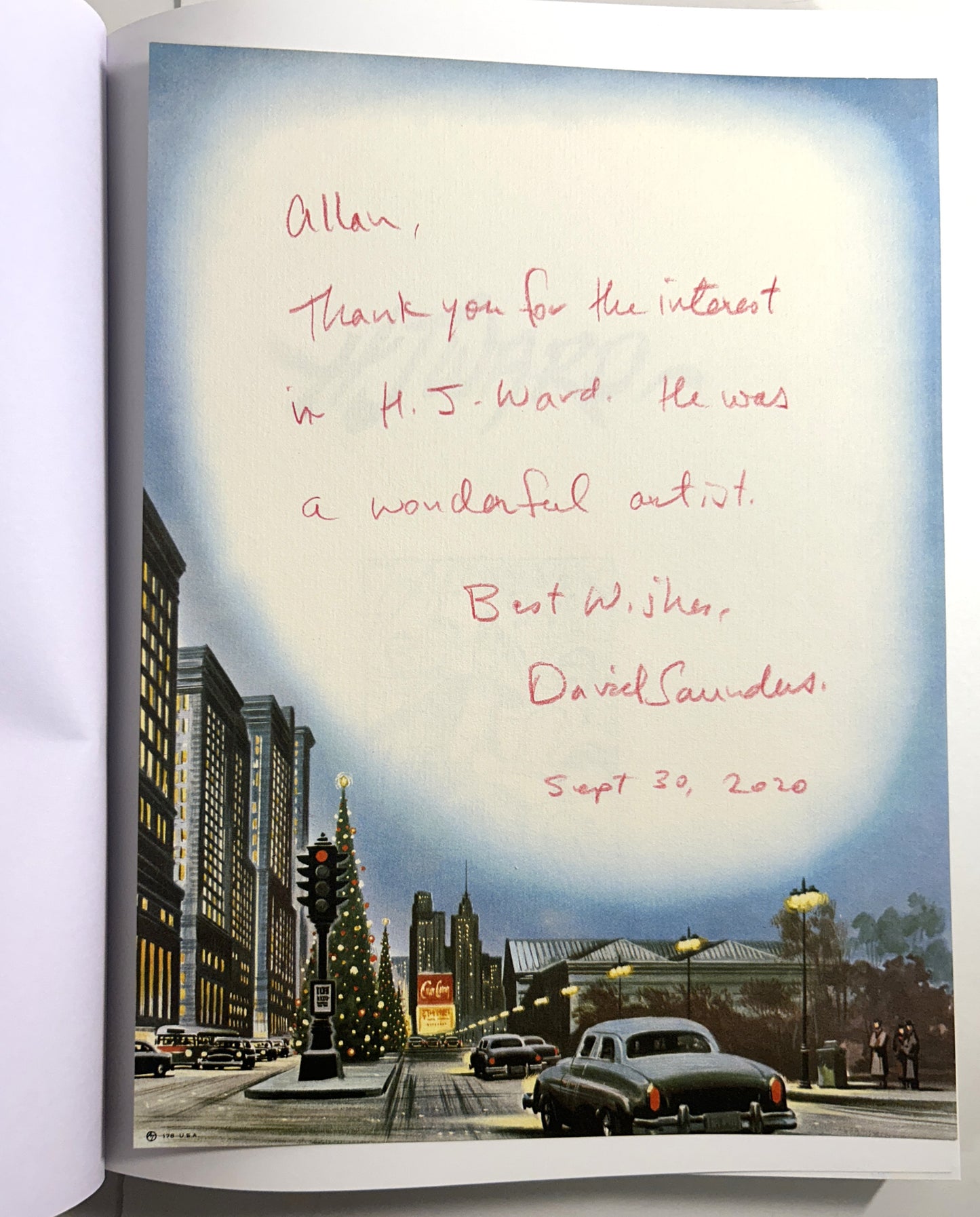 H.J. Ward by David Saunders 2010 w/ SIGNED LETTER
