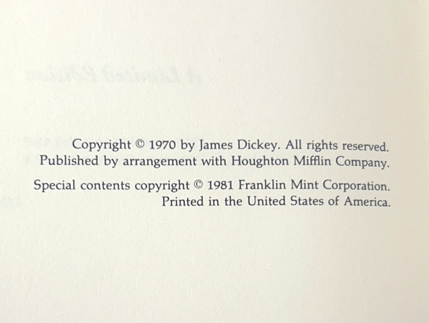 Franklin Library: Deliverance by James Dickey 1981 SIGNED 1st Edition