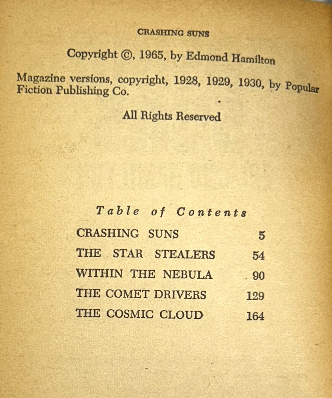 Crashing Suns by Edmond Hamilton 1965 1st Ace Printing