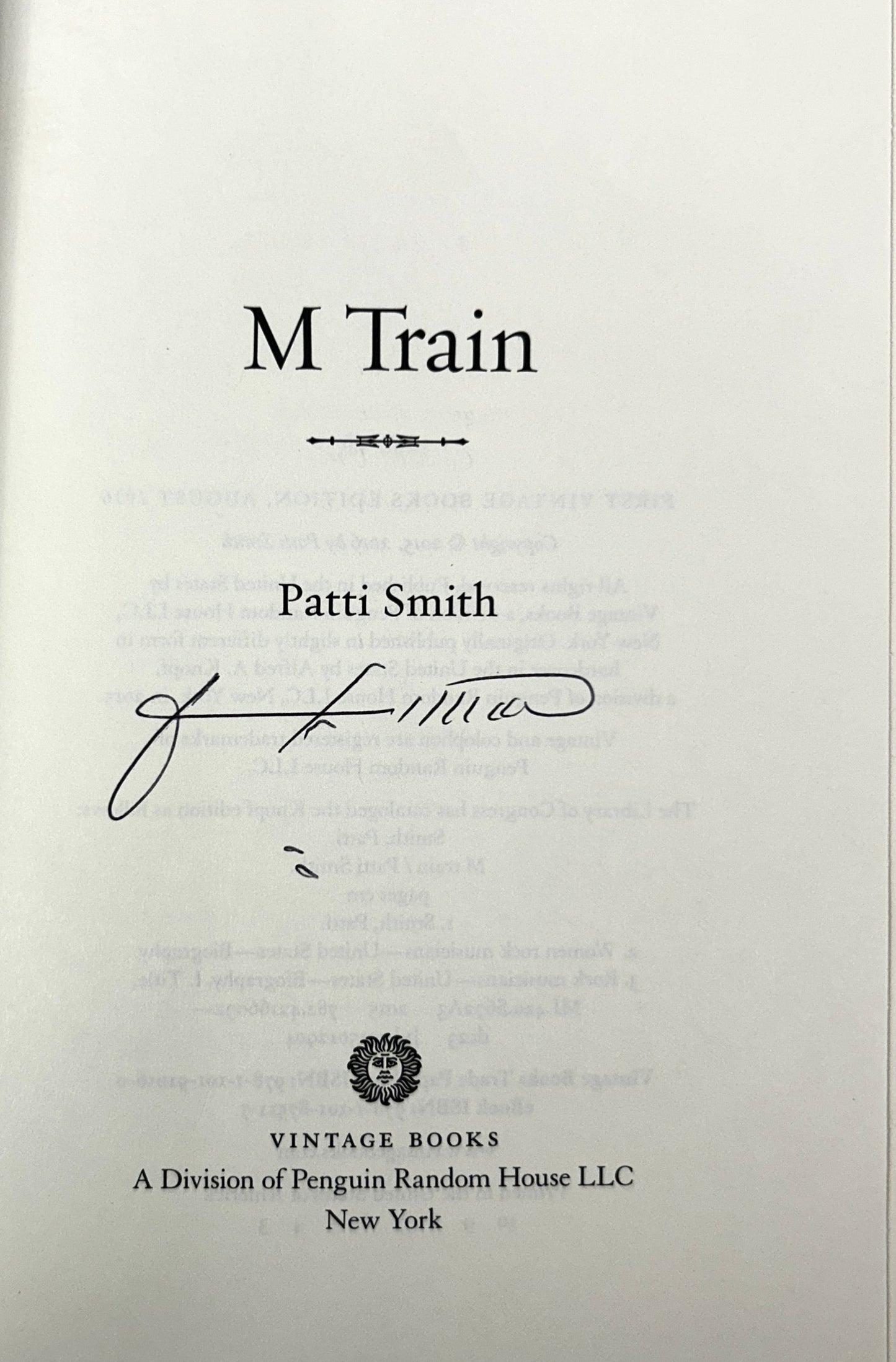 M Train by Patti Smith 2016 SIGNED