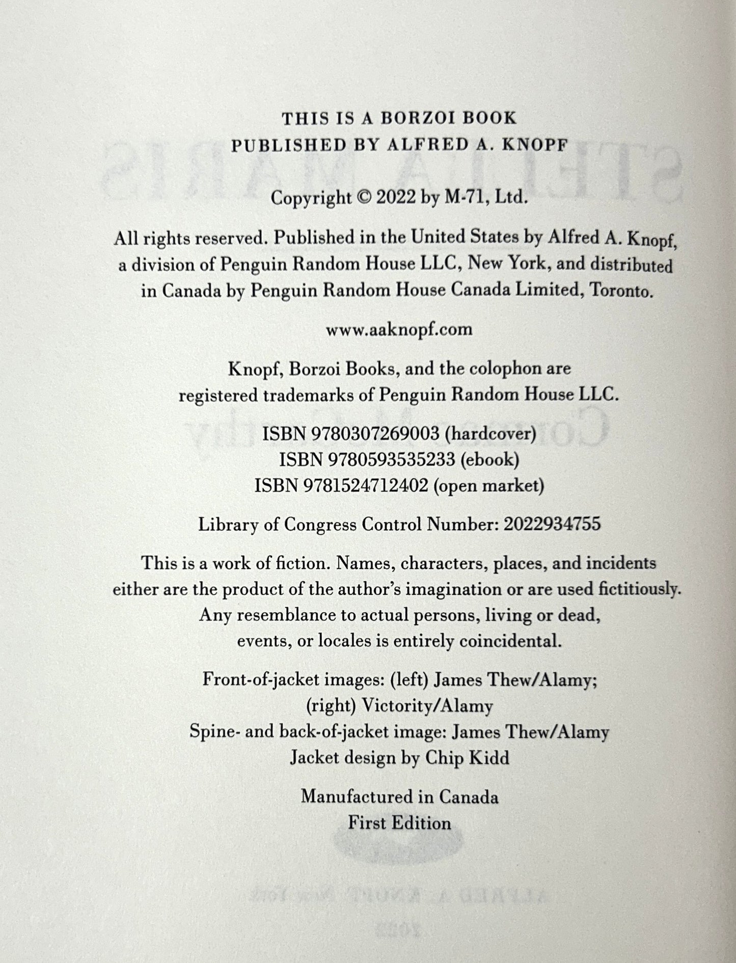 Stella Maris (Passenger #2) by Cormac McCarthy 2022 1st Edition