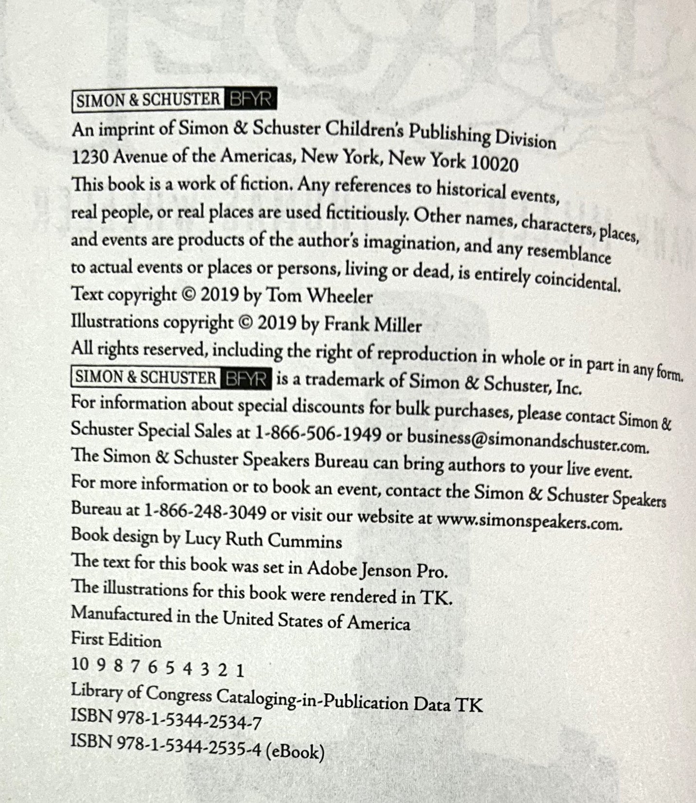 Cursed by Thomas Wheeler & Illustrated by Frank Miller 2019 Advanced Reader Copy