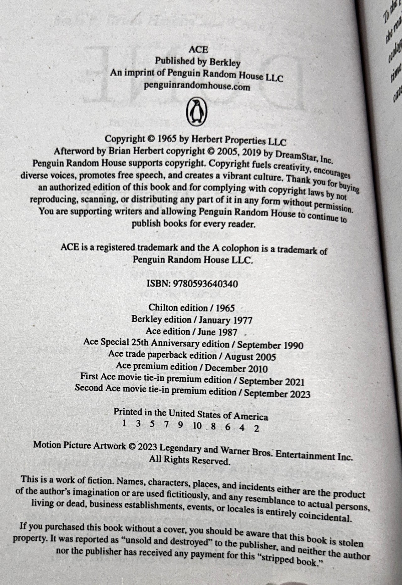 Dune by Frank Herbert 2023 Movie Tie-in