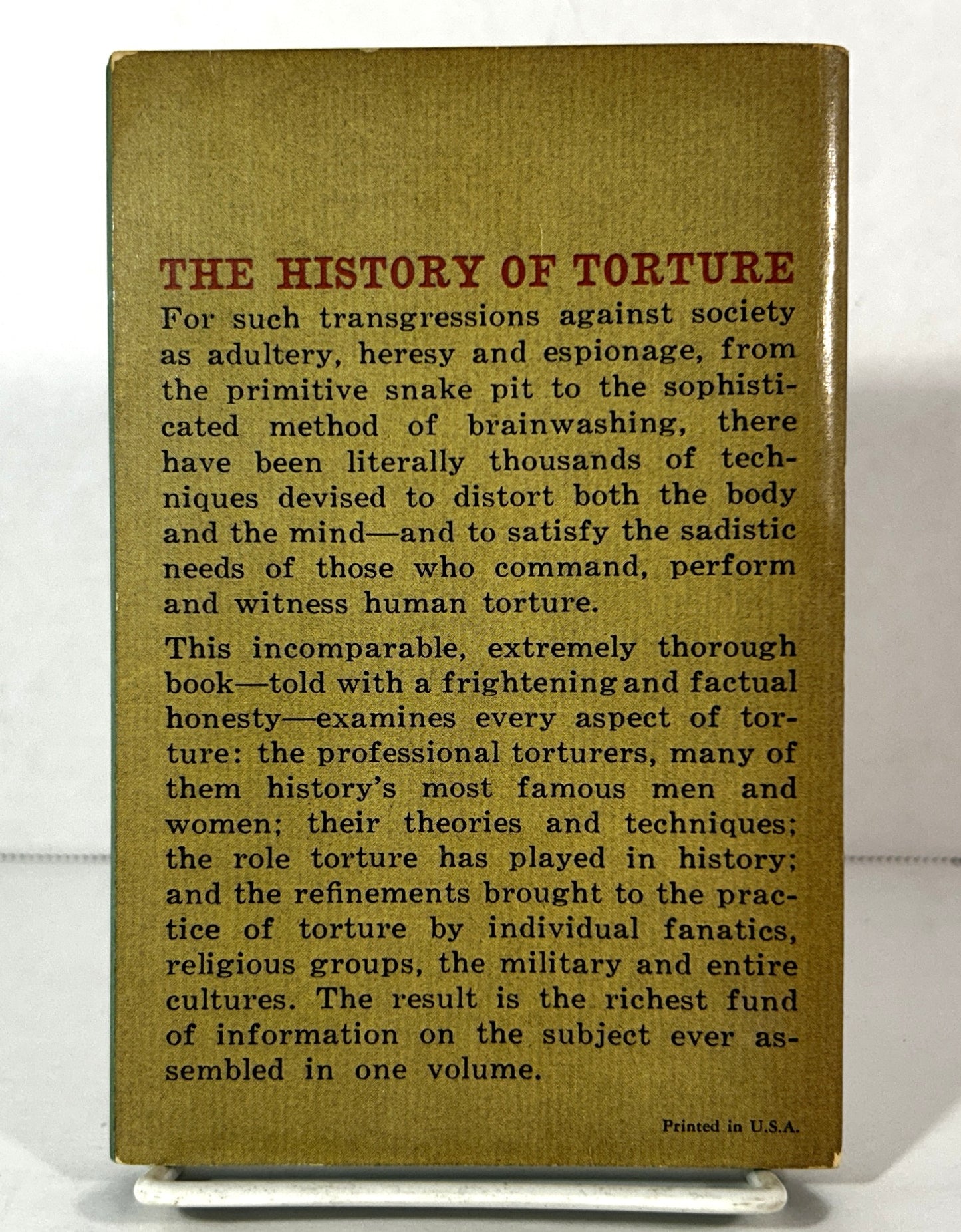 History of Torture by Daniel P. Mannix 1964 1st Dell Printing