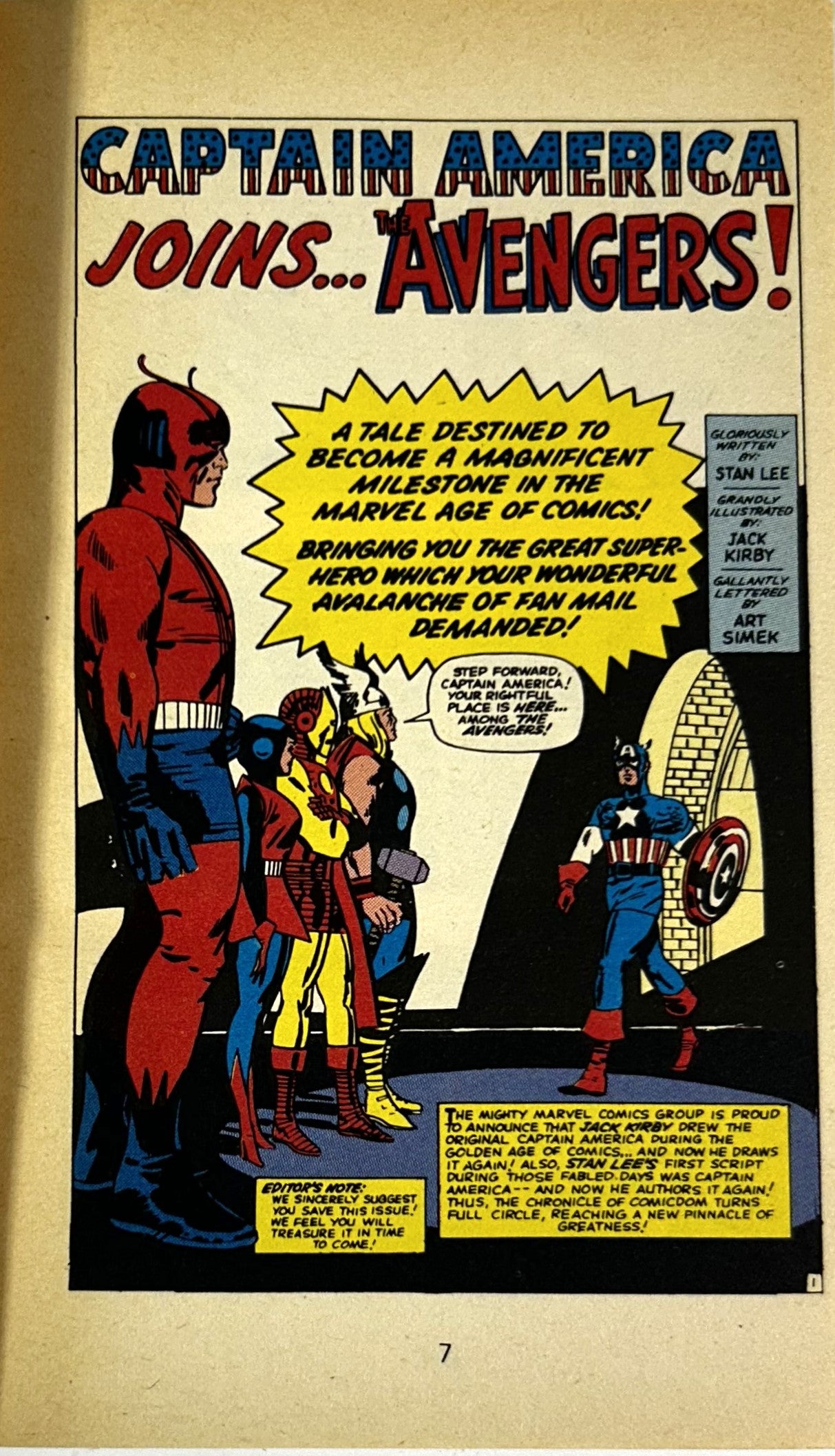 Marvel Comics Series: Stan Lee Presents Captain America 1979 1st Printing