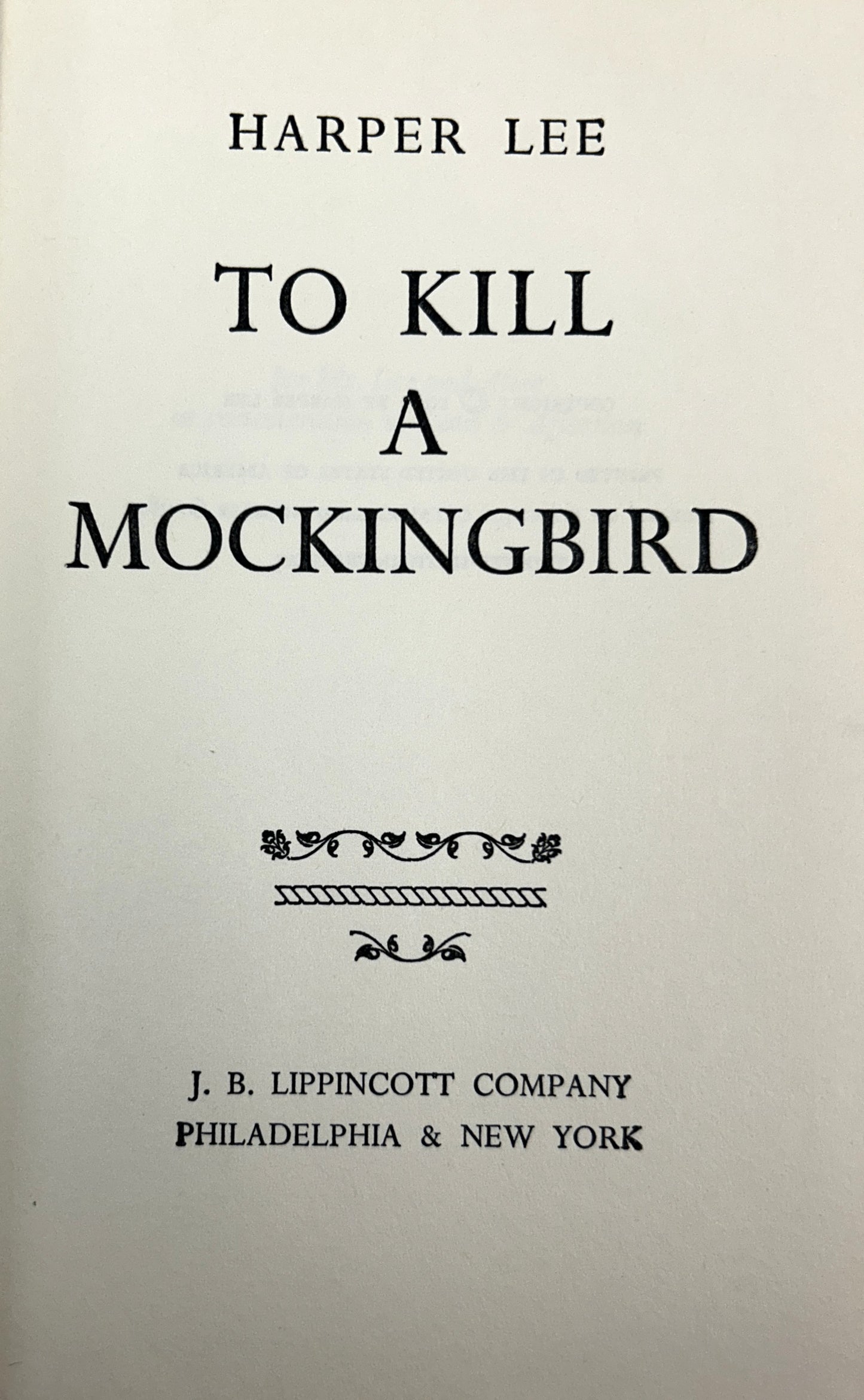 To Kill a Mockingbird by Harper Lee 1960 26th Impression/7th Print Jacket
