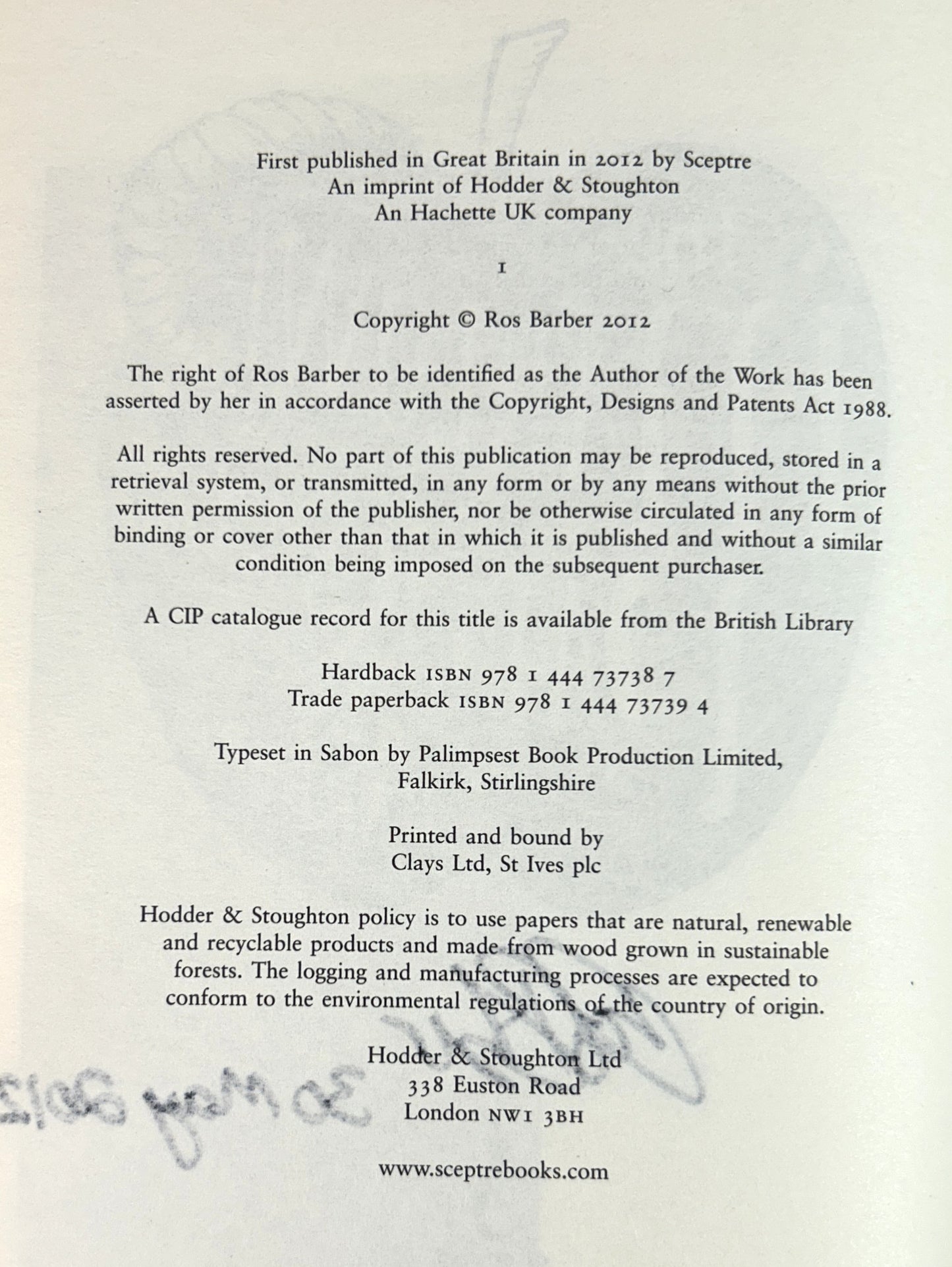 The Marlowe Papers: A Novel in Verse by Ros Barber 2012 SIGNED 1st Edition