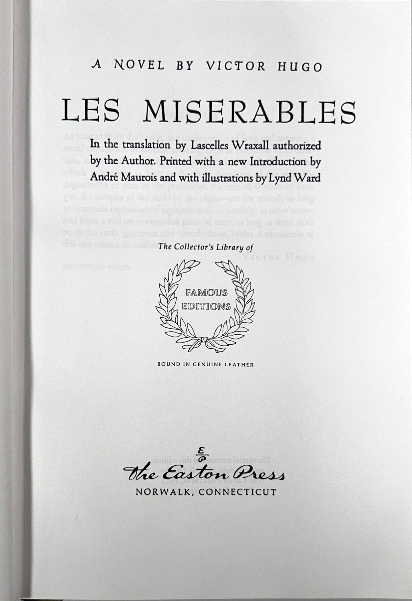 Easton Press: Les Miserable Volume 1 by Victor Hugo 1966