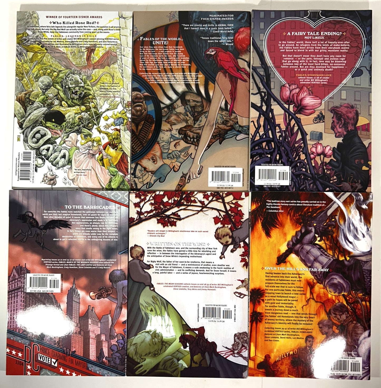 Set of 10 Fables by Bill Willingham 2006-2012