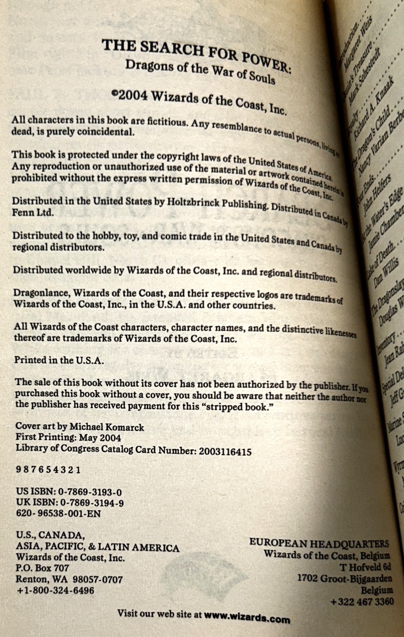 Dragonlance: The Search for Power (War for Souls) edited by Margaret Weis 2004