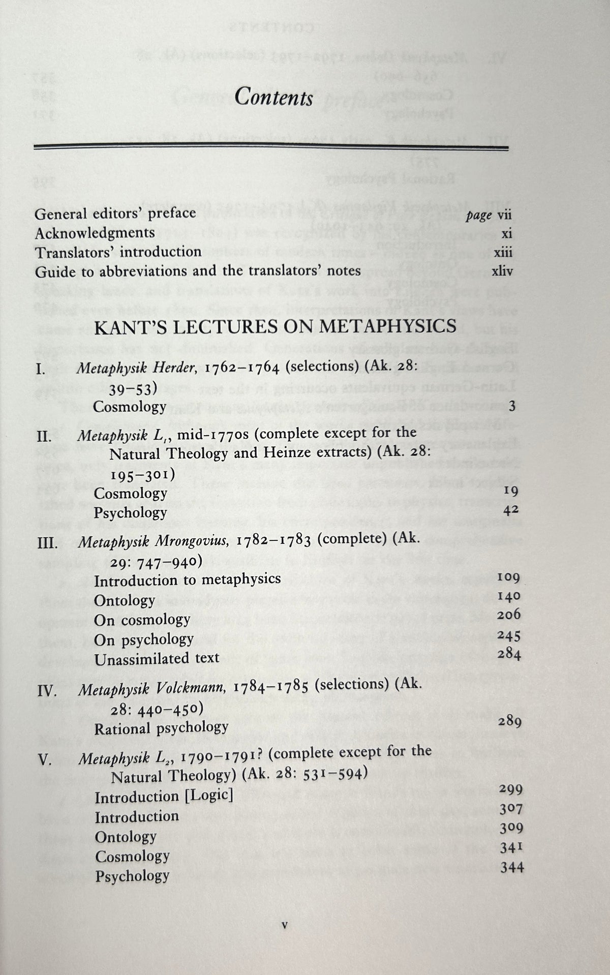 Cambridge Edition of the Works of Immanuel Kant: Lectures on Metaphysics 2001