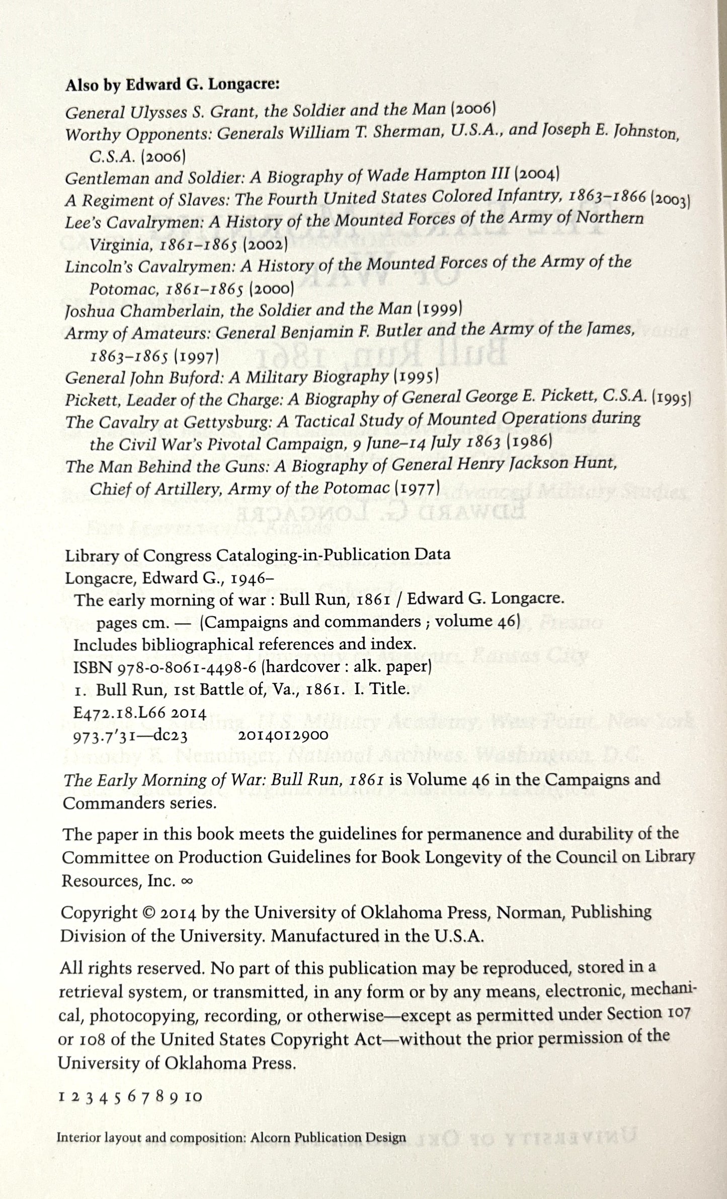 The Early Morning of War: Bull Run, 1861 by Edward G. Longacre 2014