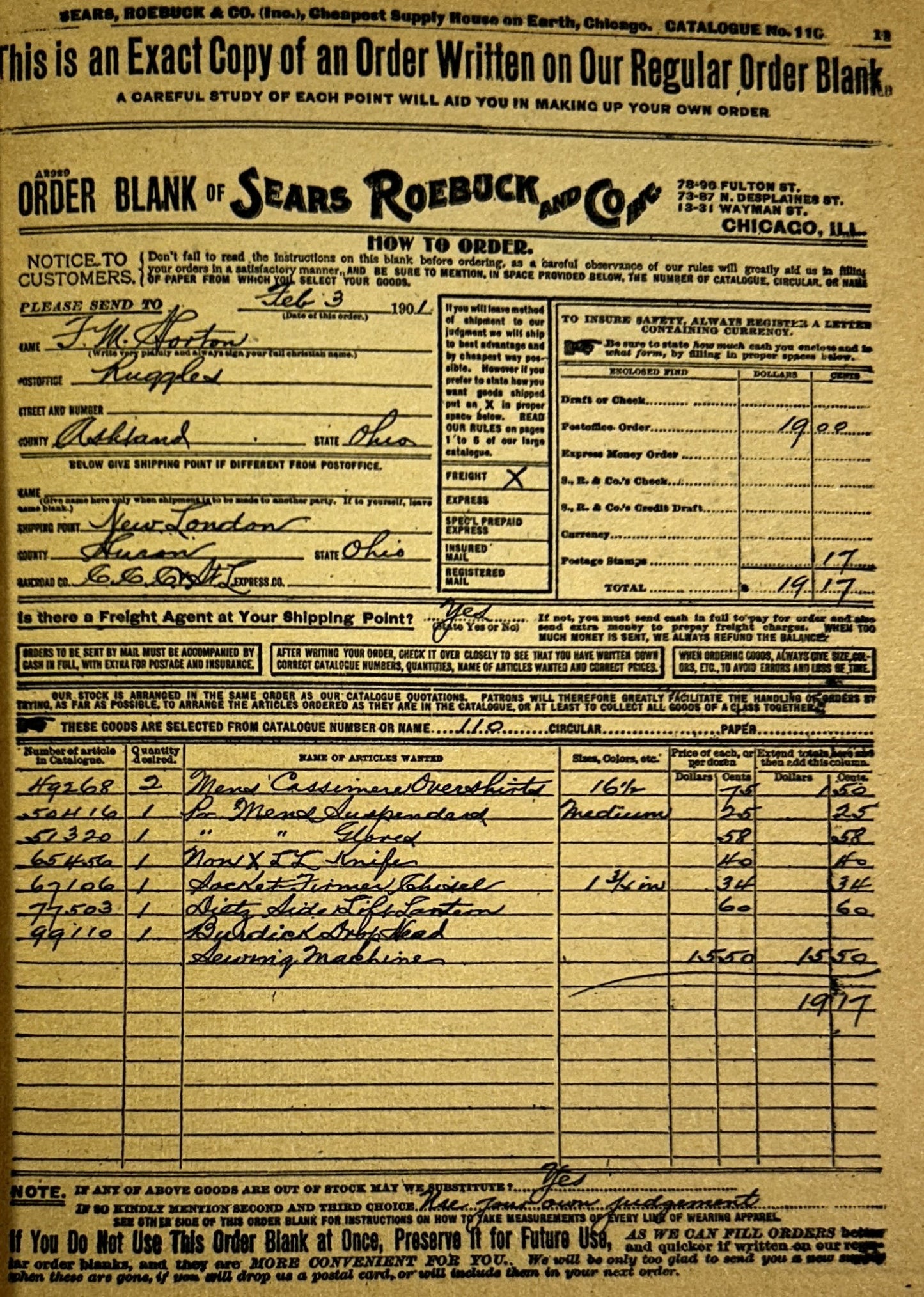 Sears, Roebuck and Co. Inc. Cheapest Supply House on Earth, Fall 1900, 1970 reprint