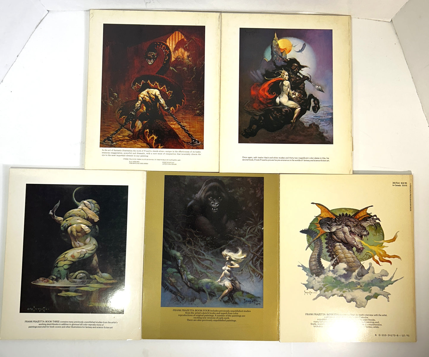 Set of 5 Frank Frazetta edited by Betty Ballantine 1975-1985