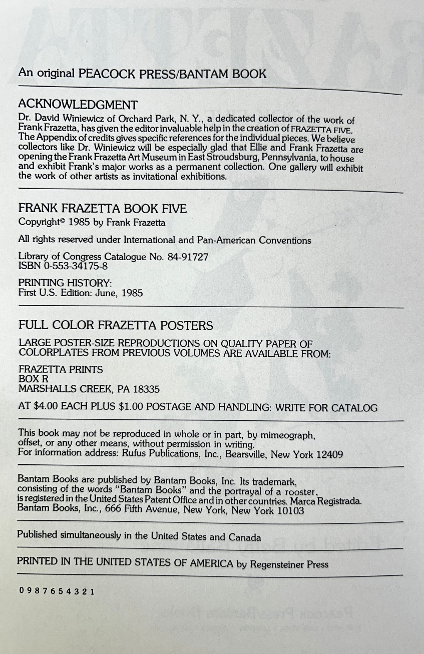 Set of 5 Frank Frazetta edited by Betty Ballantine 1975-1985