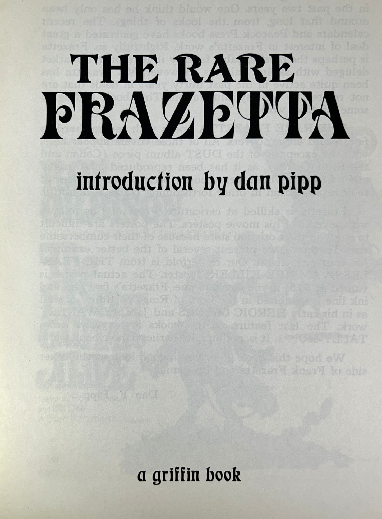 The Rare Frazetta introduction by Dan Pipp 1975