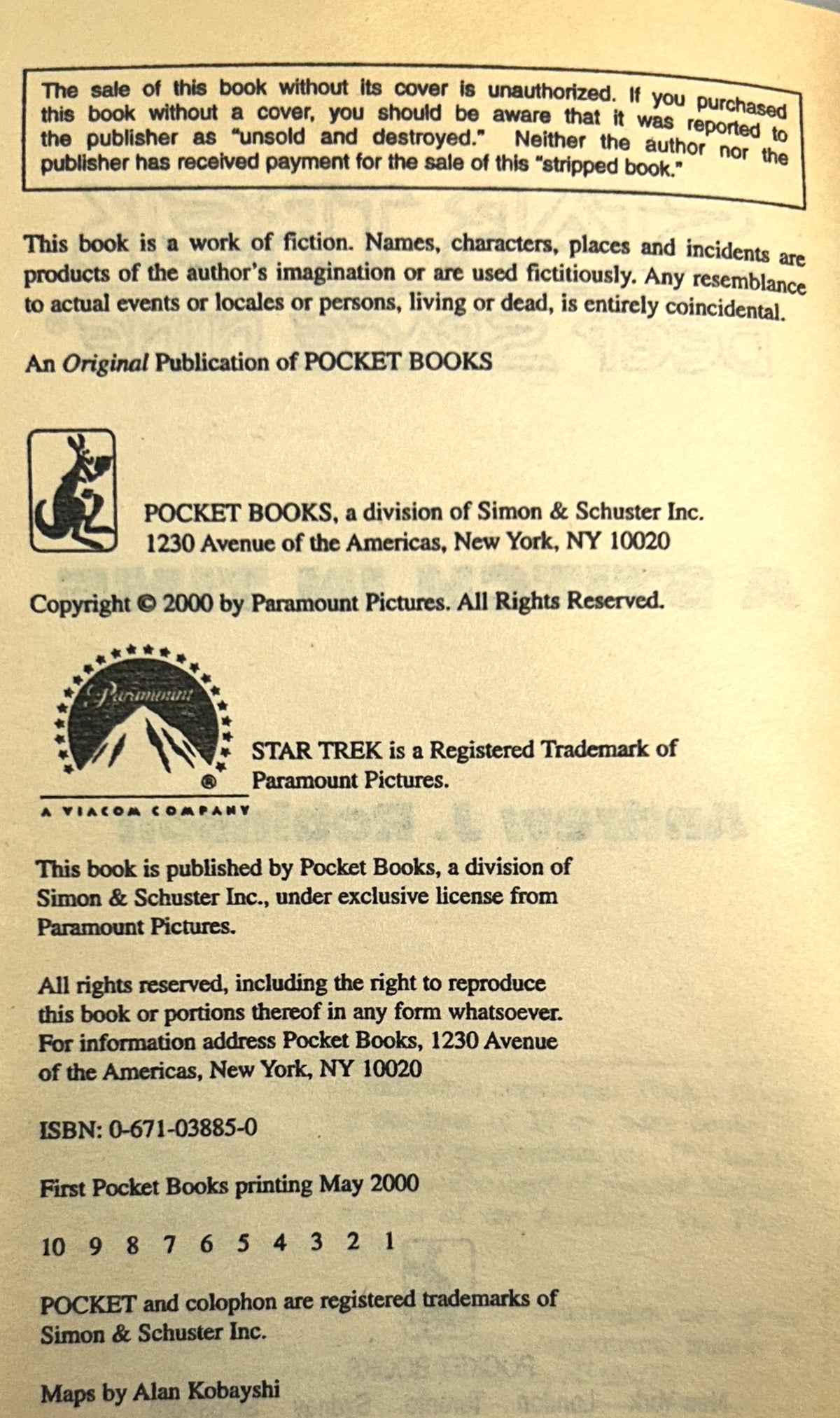 STAR TREK Deep Space Nine: A Stitch in Time by Andrew J. Robinson 2000 1st Printing