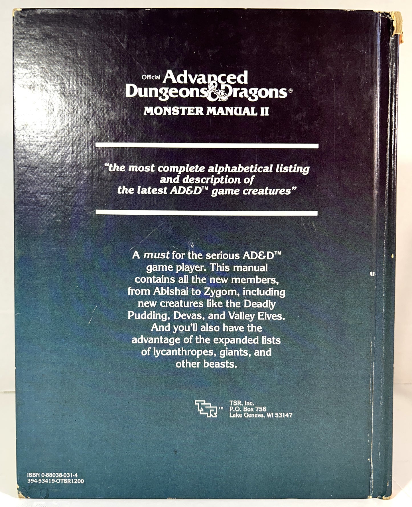 Official Advanced Dungeons & Dragons: Monster Manual II by Gary Gyax 1983