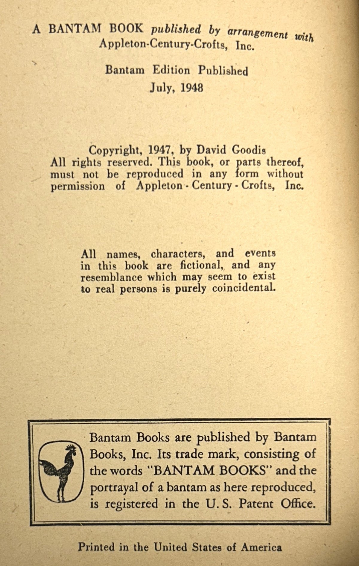Behold This Woman by David Goodis 1948