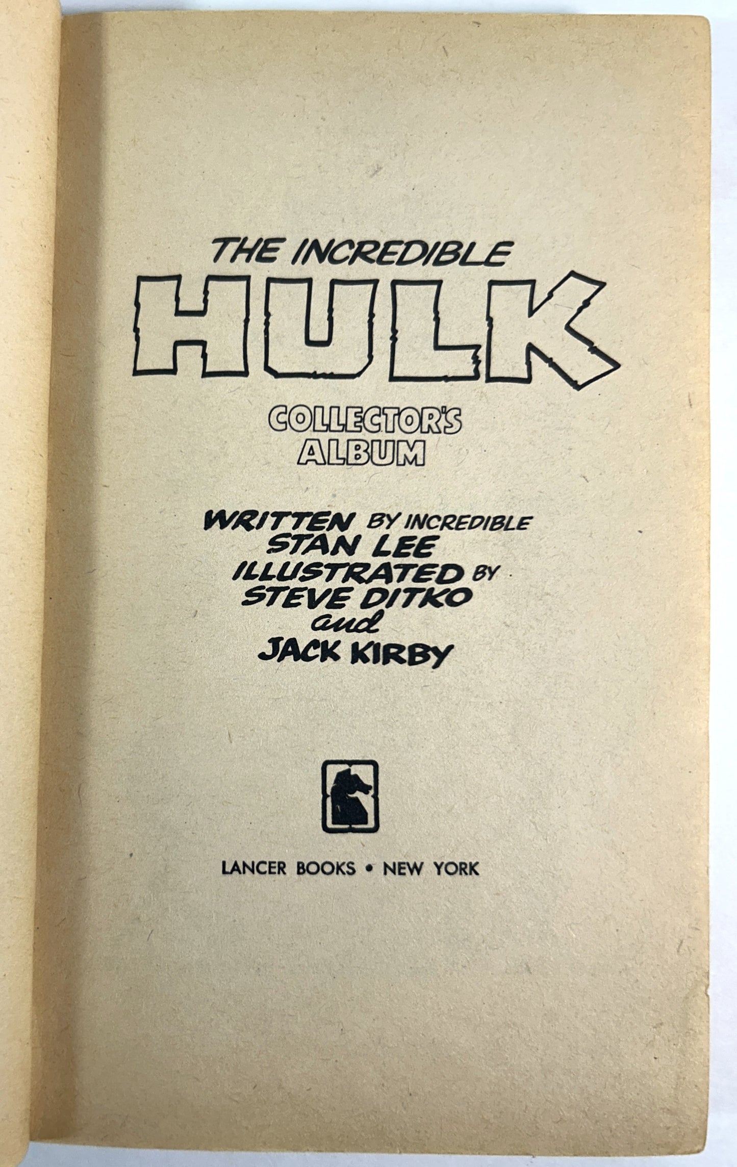 The Incredible Hulk (Collector's Album) 1966 Lancer Books