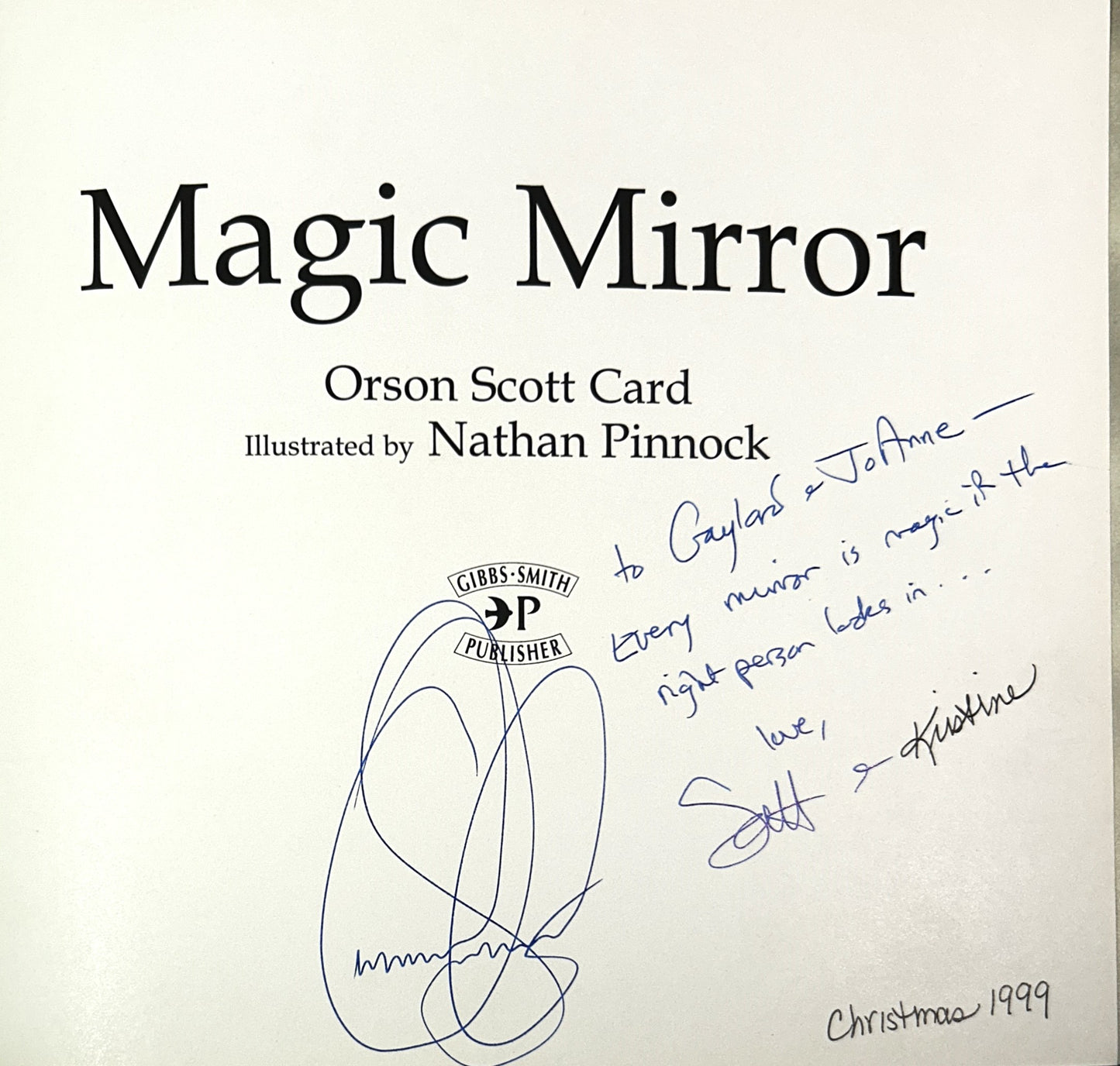 Magic Mirror: A Fable for Adults by Orson Scott Card 1999 1st Ed SIGNED