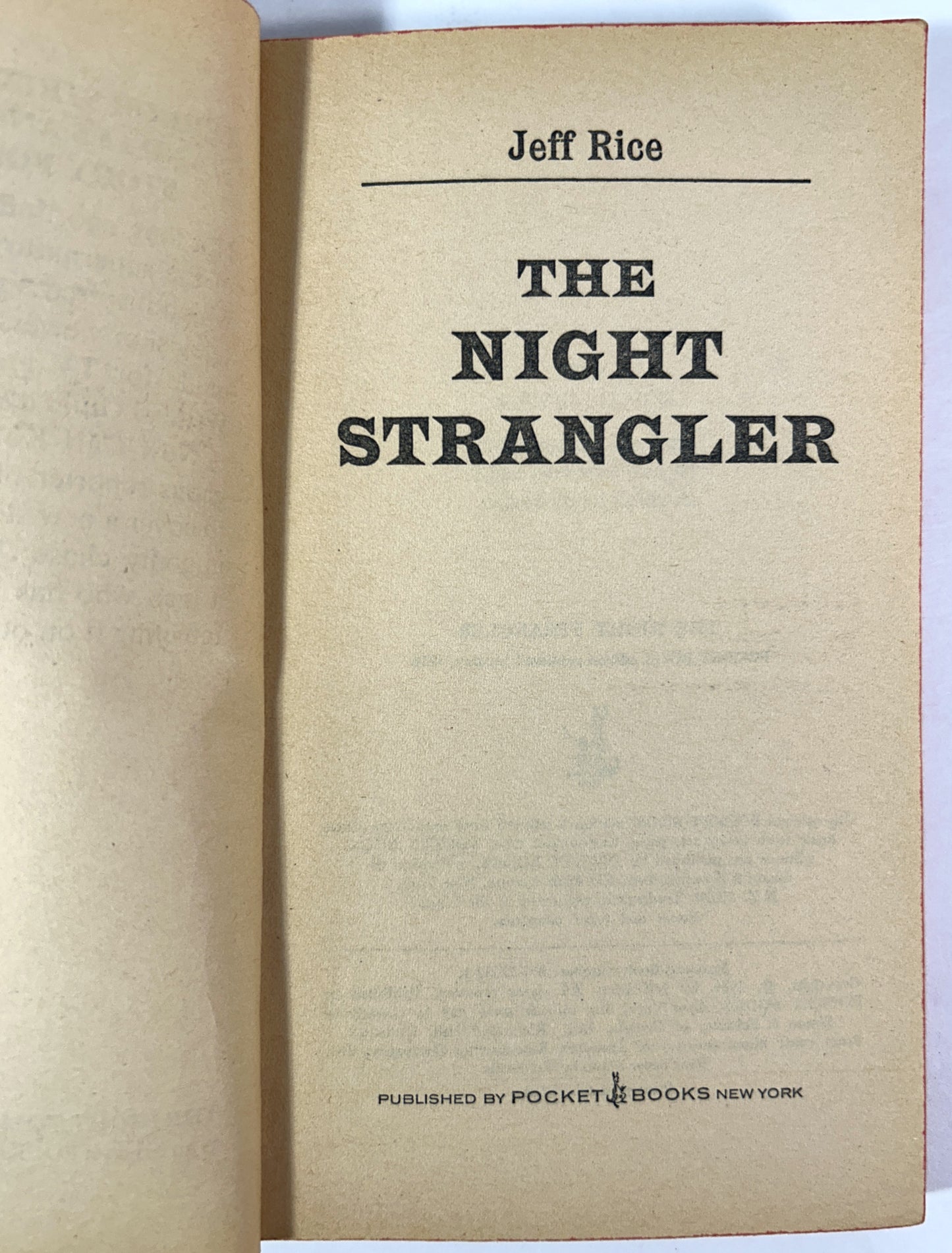 The Night Strangler by Jeff Rice 1974