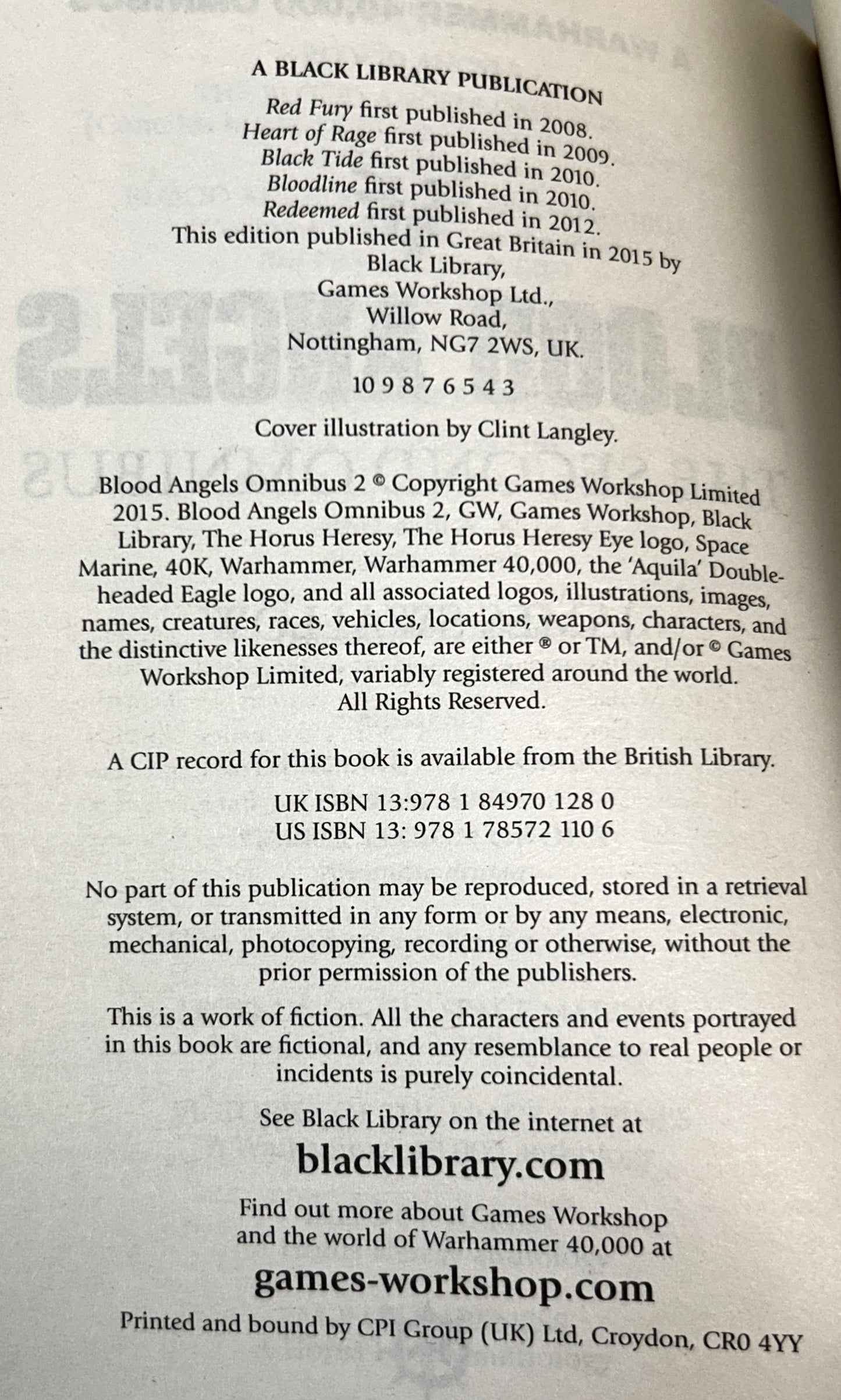 Warhammer 40000: Blood Angels: The Second Omnibus by James Swallow 2015 3rd Print