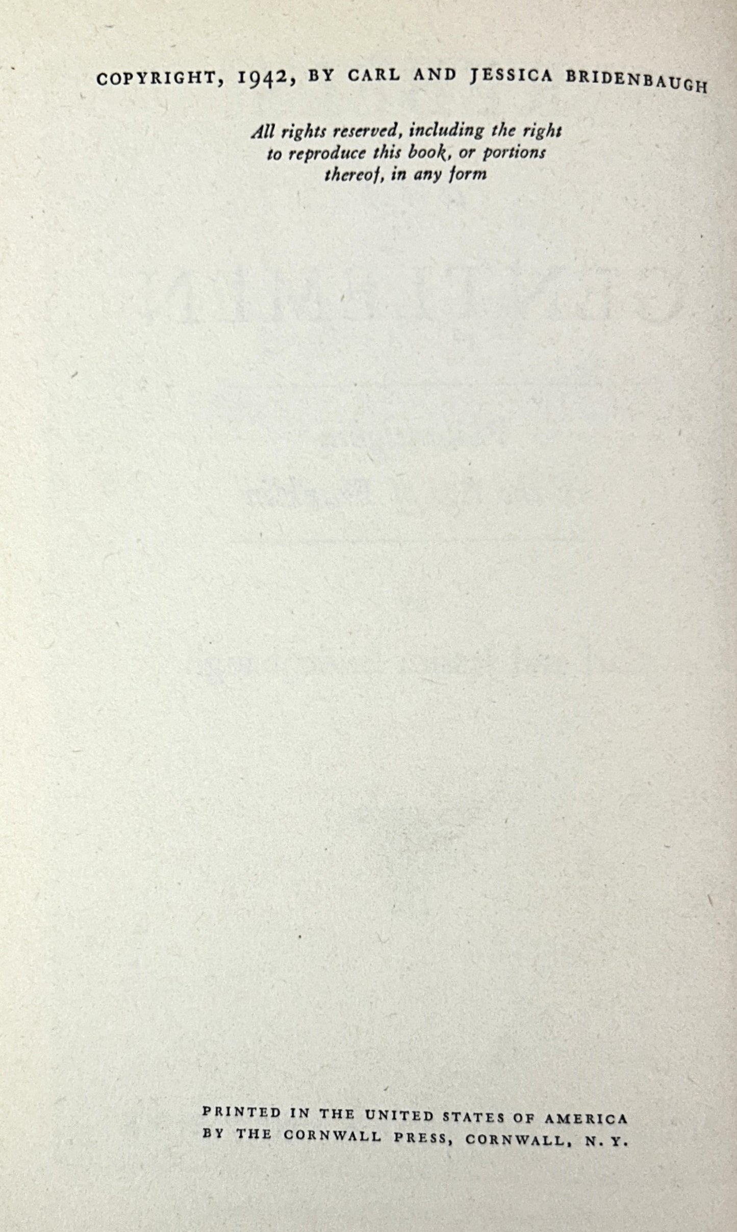 Rebels and Gentlemen: Philadelphia in the Age of Franklin by Carl and Jessica Bridenbaugh 1942 SIGNED Limited Edition