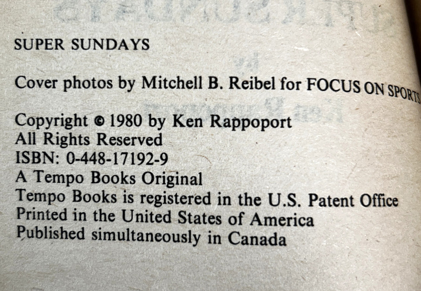 Super Sundays & Cowboys - Raiders by Ken Rappoport 1980-1982