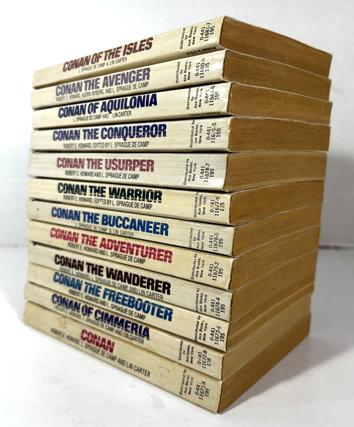 Set of 12 Conan by Robert E. Howard Lin Carter & L. Sprague de Camp c 1960s Ace Editions