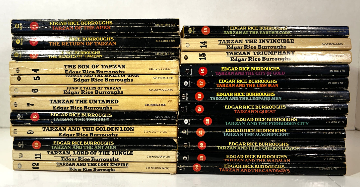 Complete Set of 24 Tarzan by Edgar Rice Burroughs c 1970s Boris Vallejo Covers