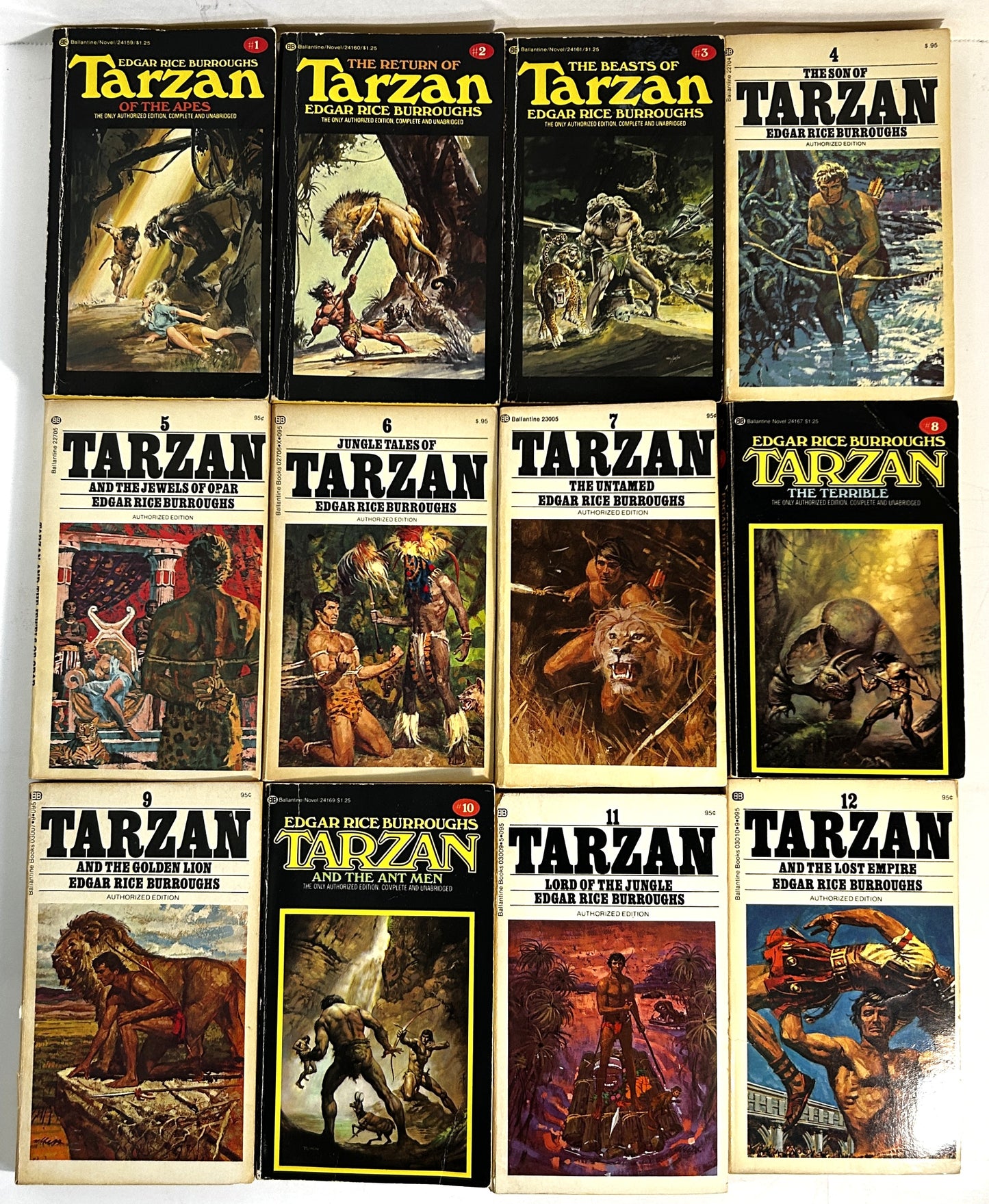 Complete Set of 24 Tarzan by Edgar Rice Burroughs c 1970s Boris Vallejo Covers