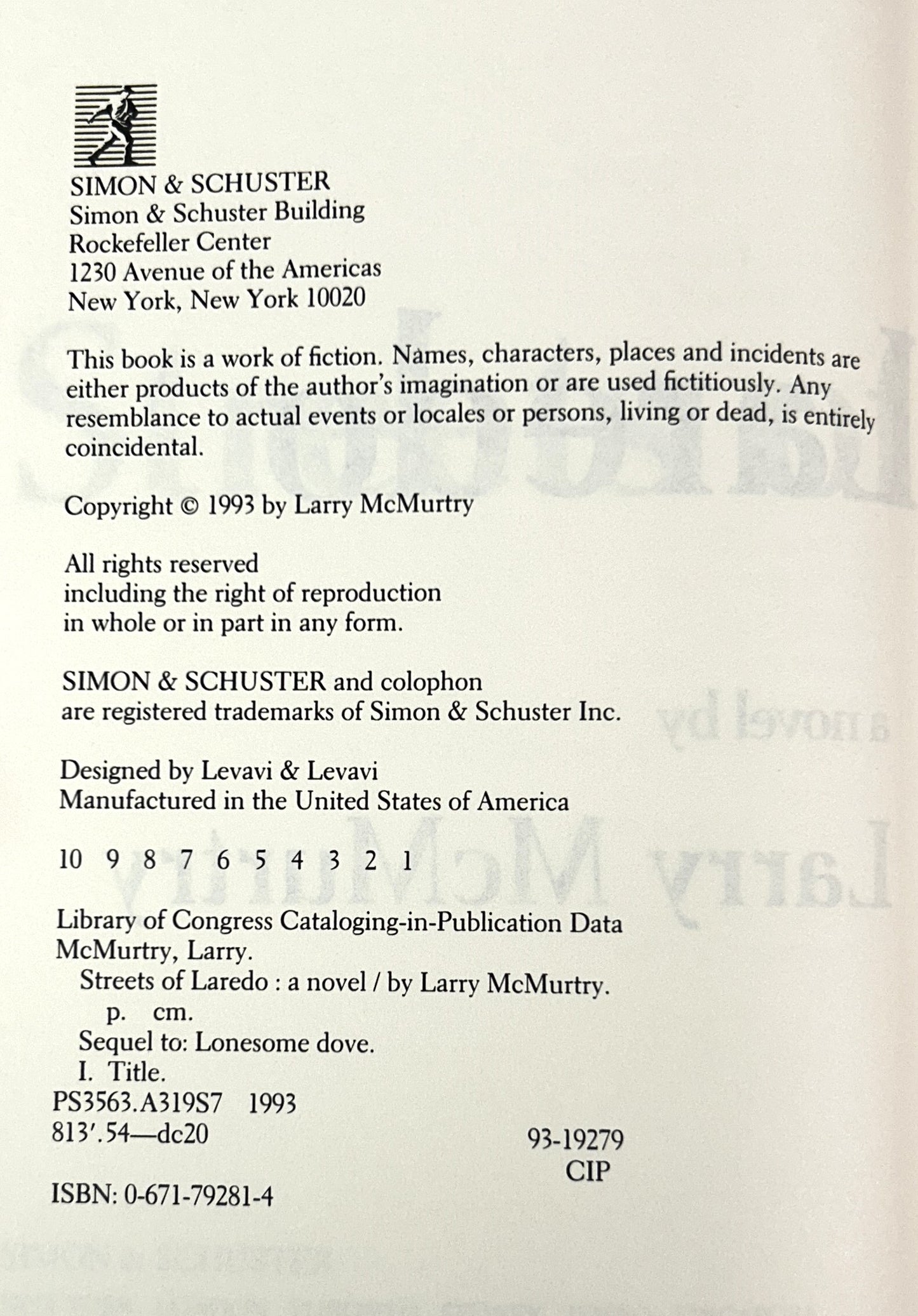 Streets of Laredo by Larry McMurtry 1993 1st Edition