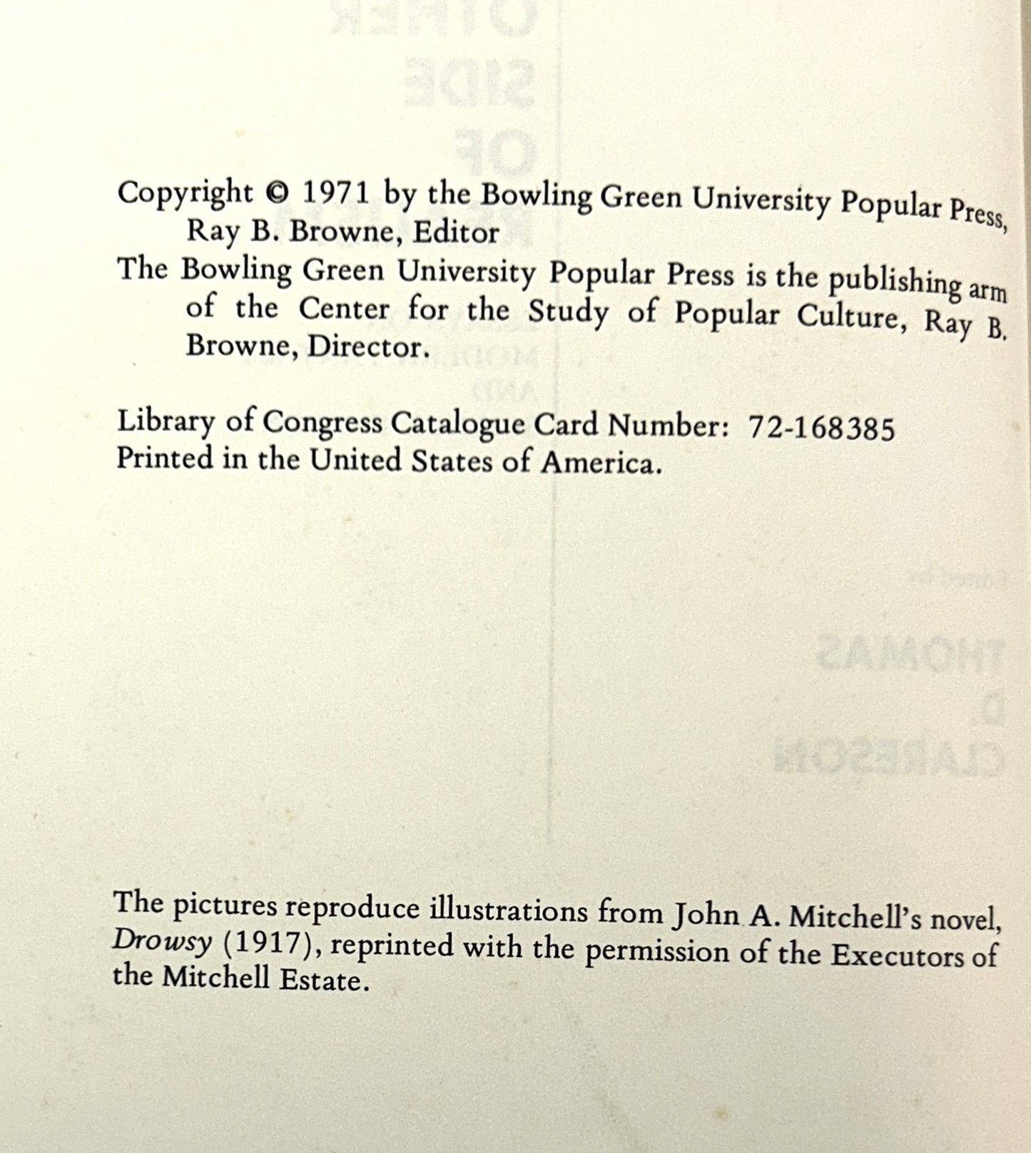 SF: The Other Side of Realism edited by Thomas D. Clareson 1971