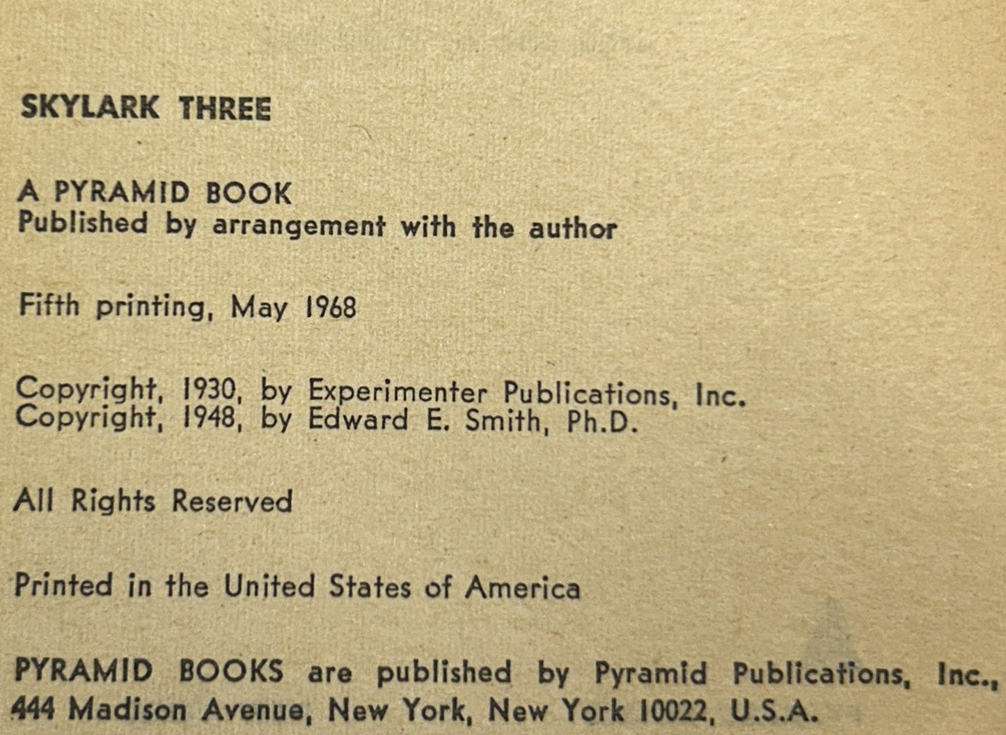 Complete 4 Volume Set of Skylark by EE "Doc" Smith 1968 Later Printings