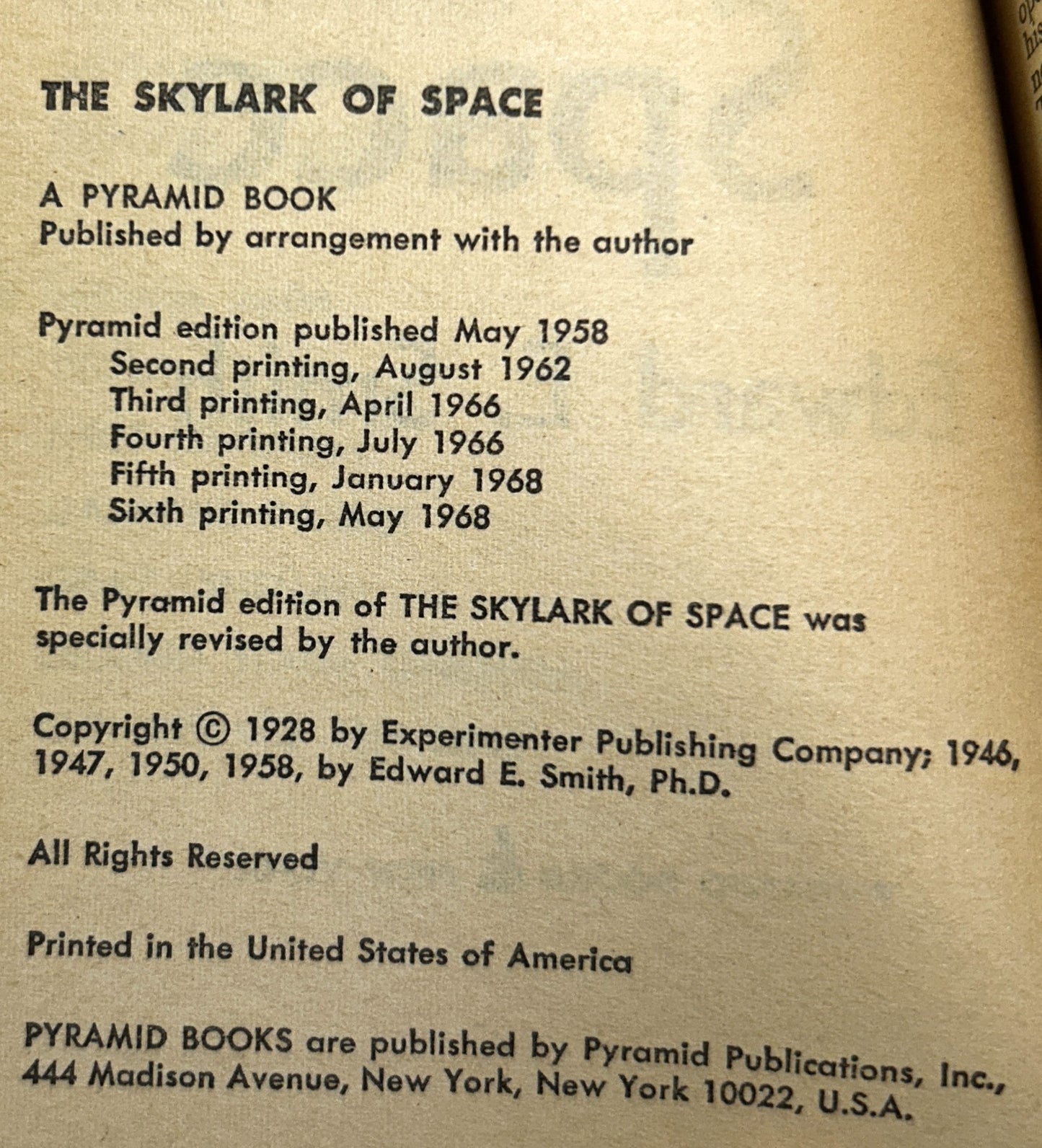 Complete 4 Volume Set of Skylark by EE "Doc" Smith 1968 Later Printings