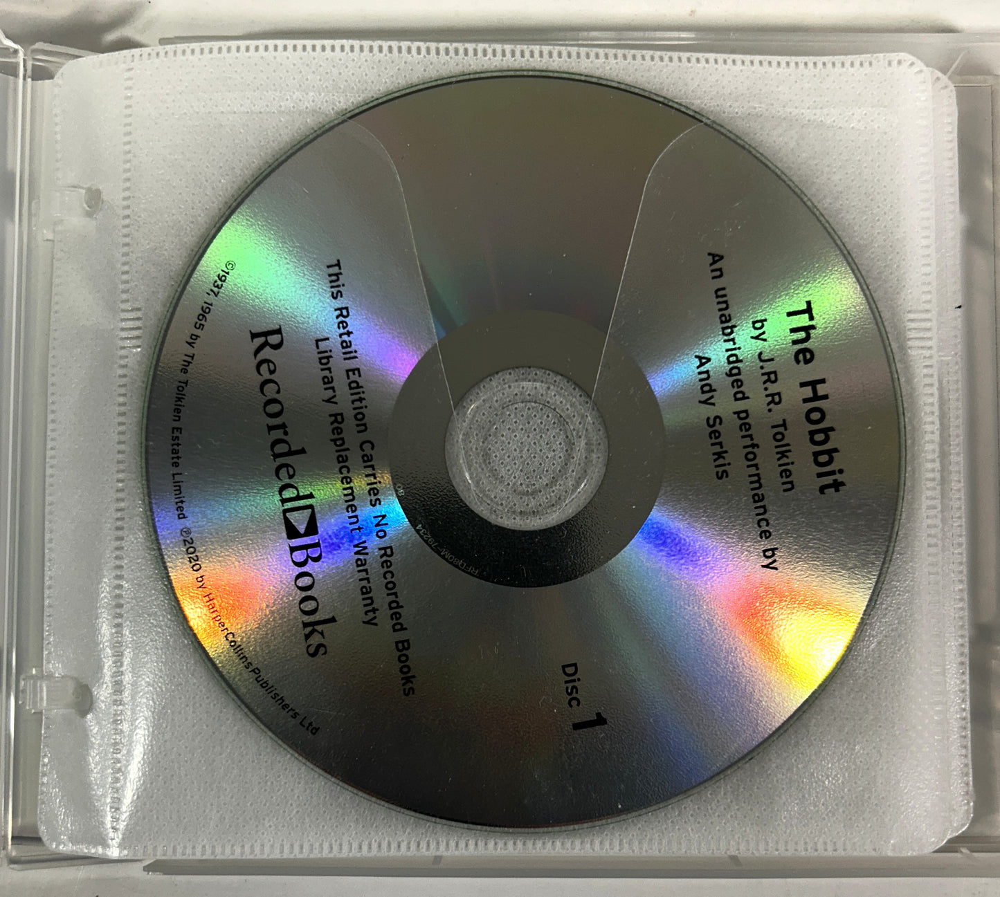 The Hobbit by JRR Tolkien Audio Book Narrated by Andy Serkis 9 CDs