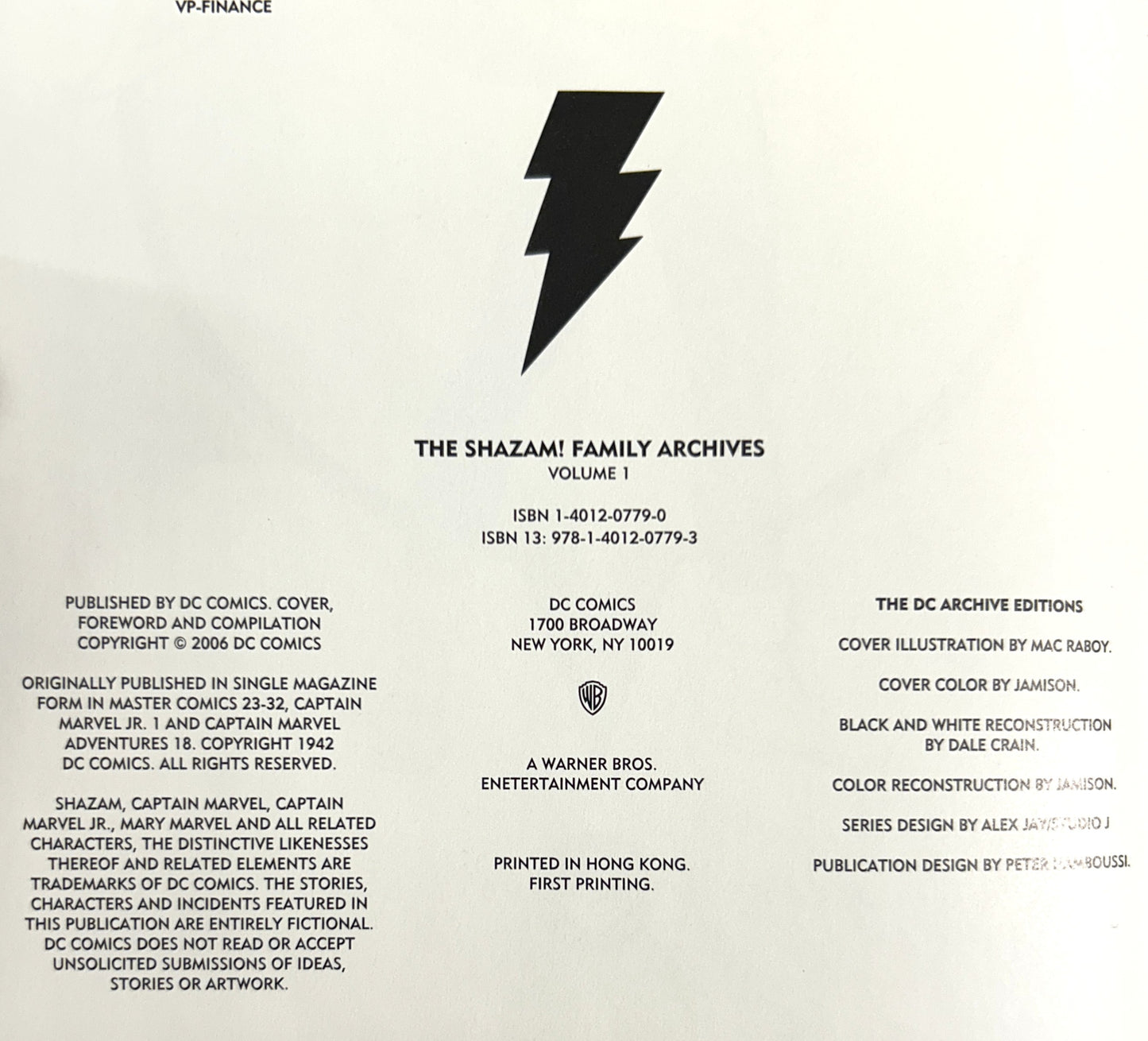 Set of 5 DC Archive Editions: Shazam! 1992-2006