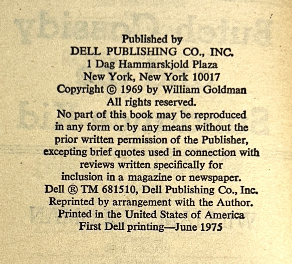 Butch Cassidy Duo by William Goldman & David King 1969-1970
