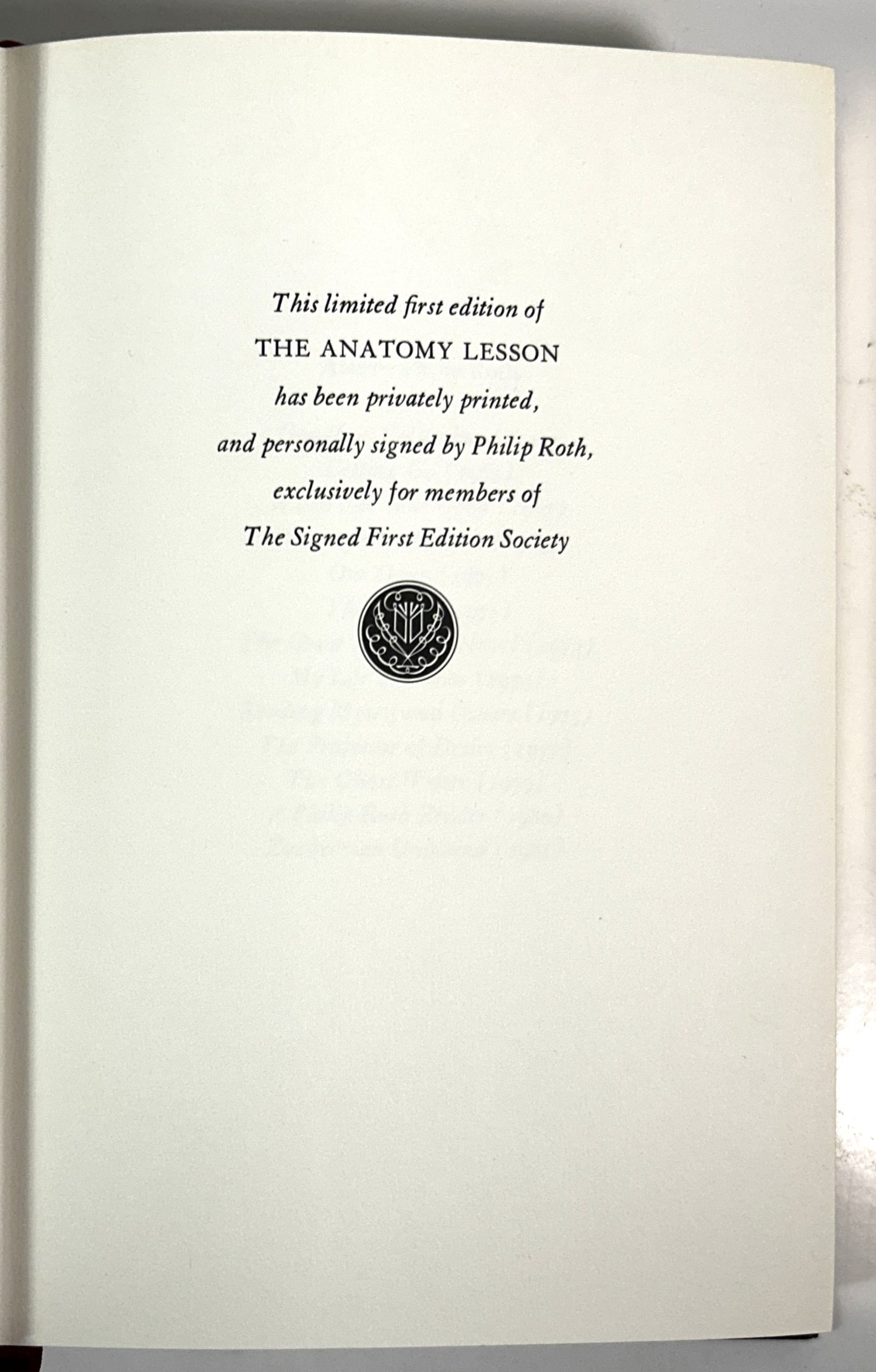 Franklin Library: The Anatomy Lesson by Philip Roth SIGNED 1st Edition Full Leather