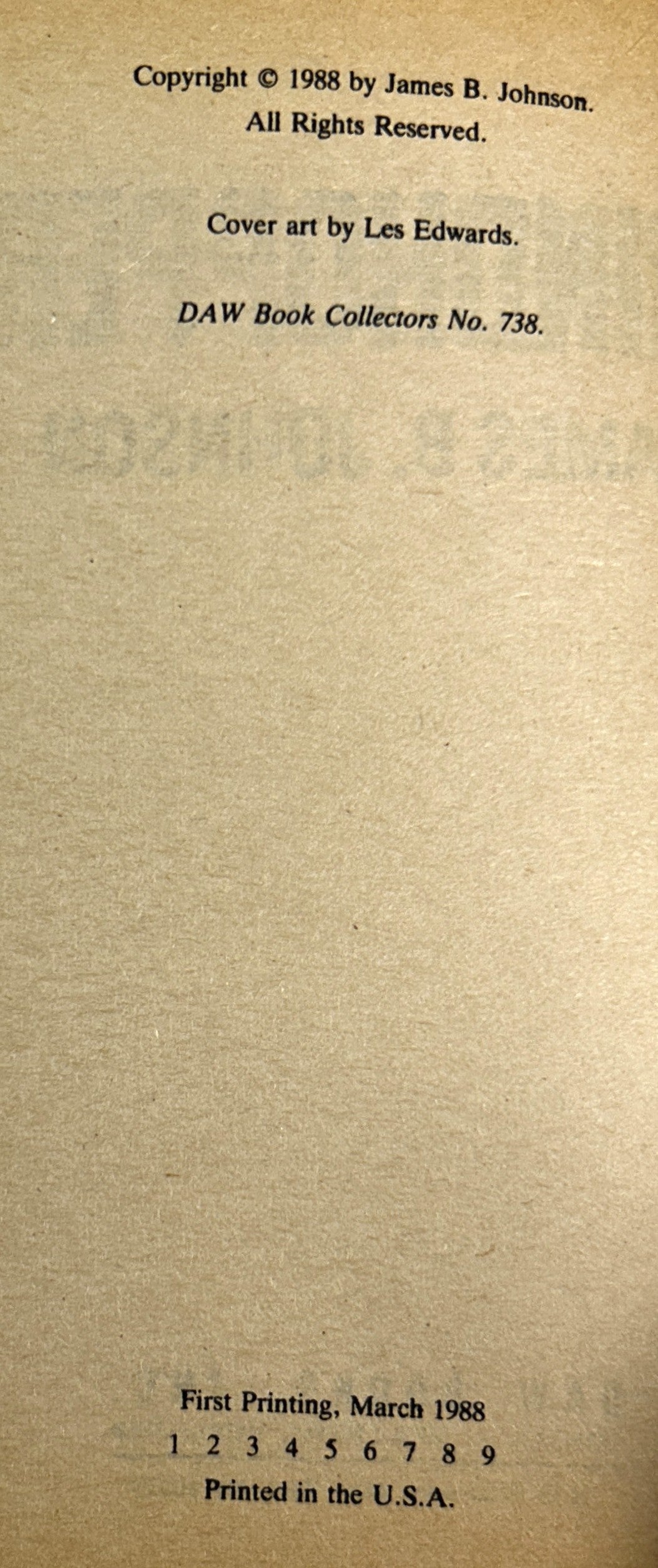 Mindhopper by James B. Johnson 1988 1st DAW Printing