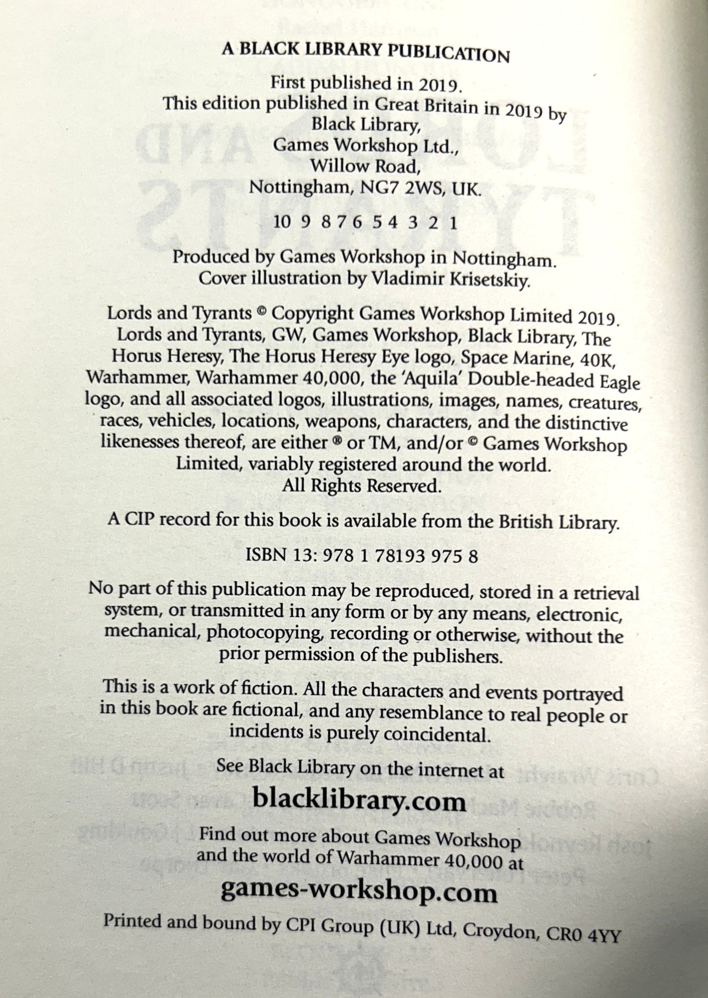 Warhammer 40000: Lords & Tyrants by Chris Wraight 2019