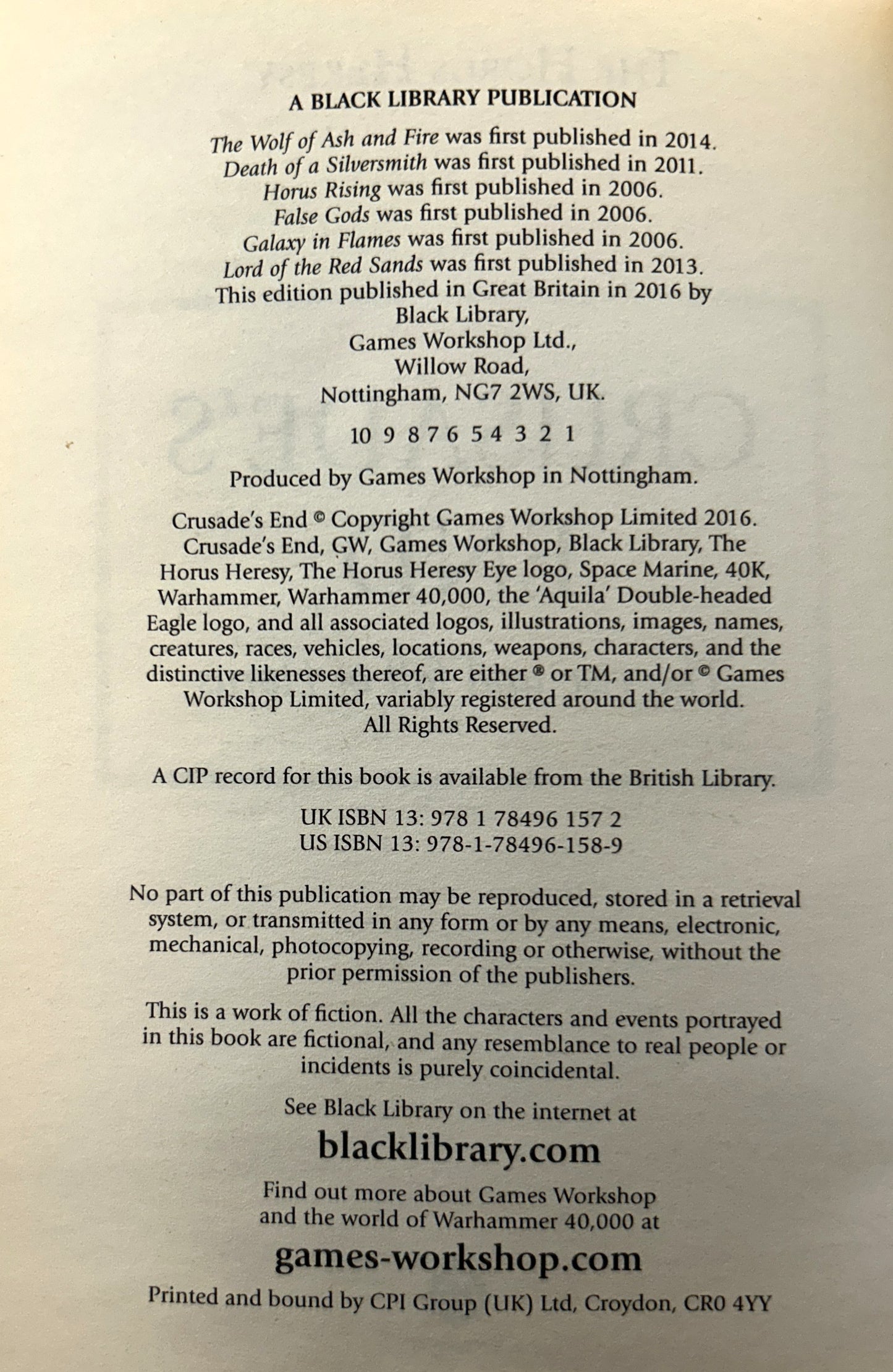 Horus Heresy: Crusade's End by Dan Abnett 2016