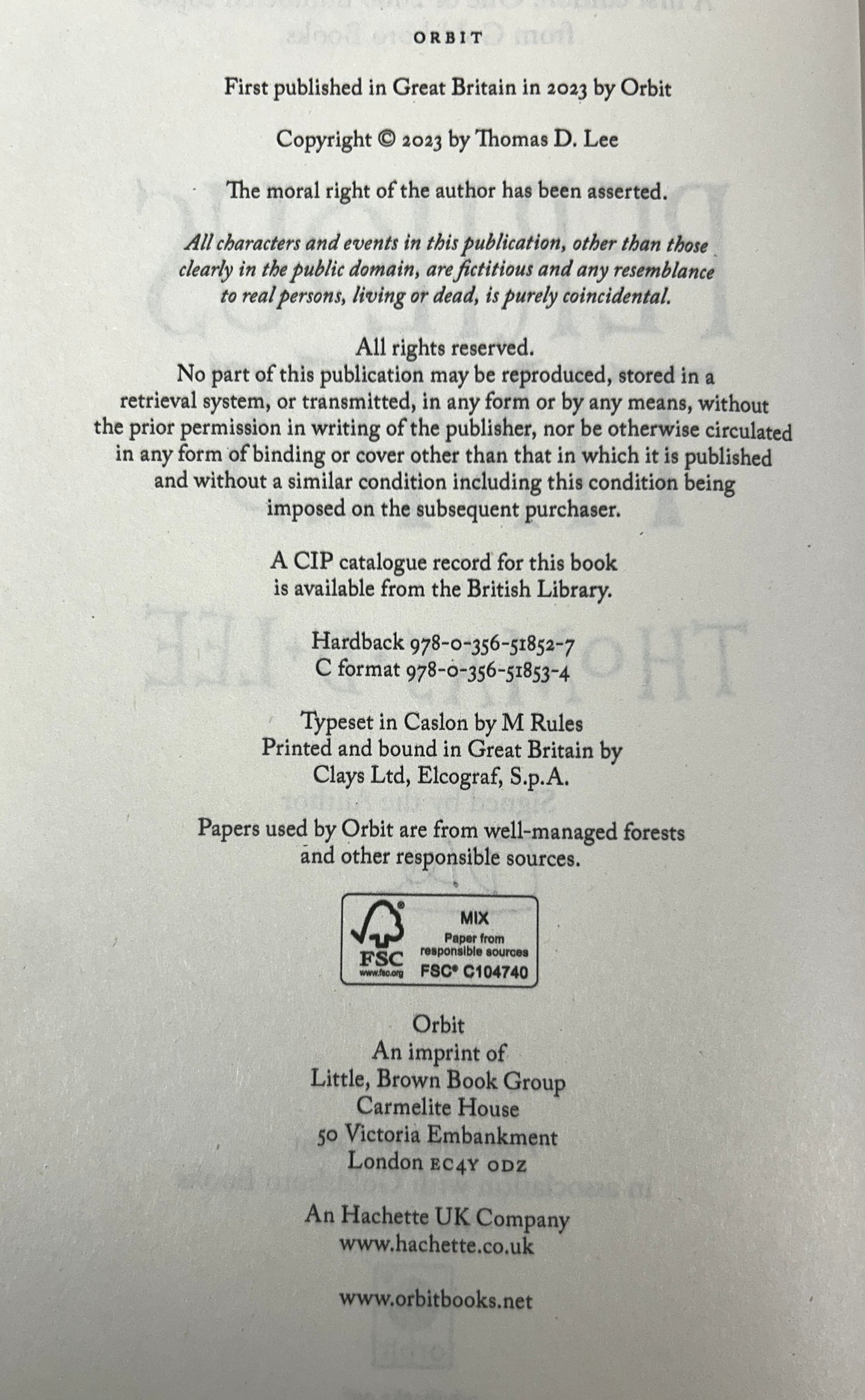 Perilous Times by Thomas D. Lee 2023 SIGNED Limited Edition